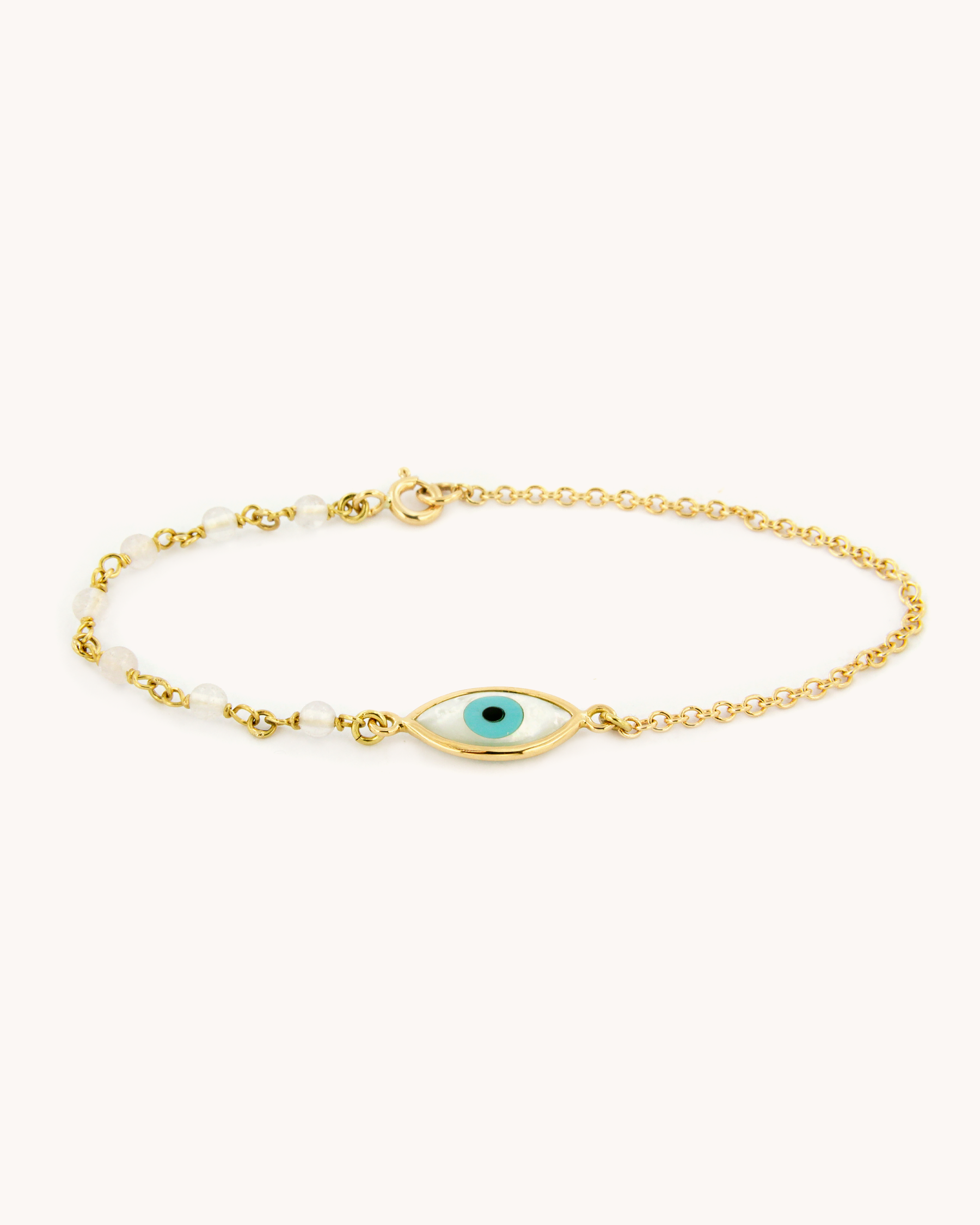 Rose Quartz and Evil Eye Bracelet