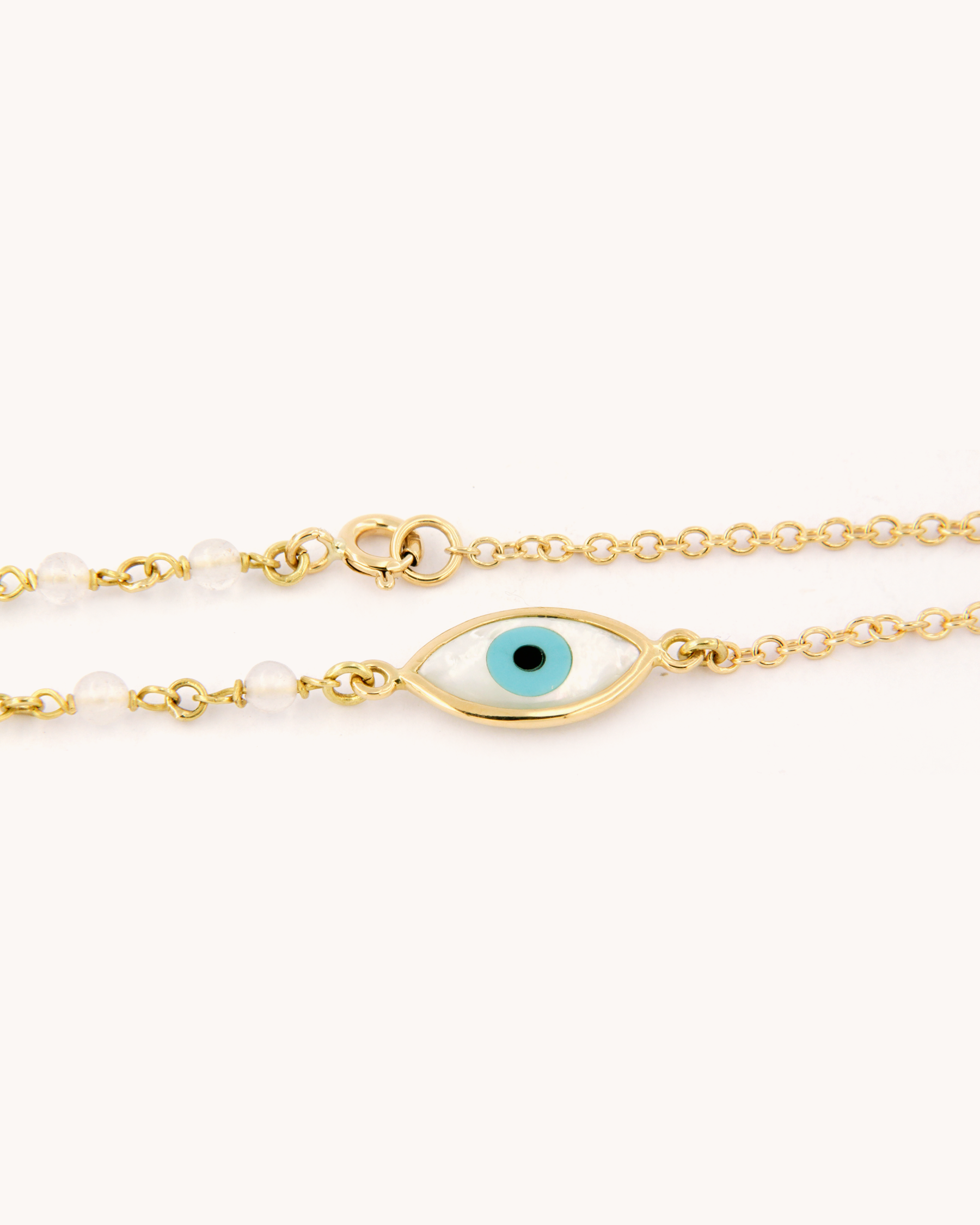 Rose Quartz and Evil Eye Bracelet