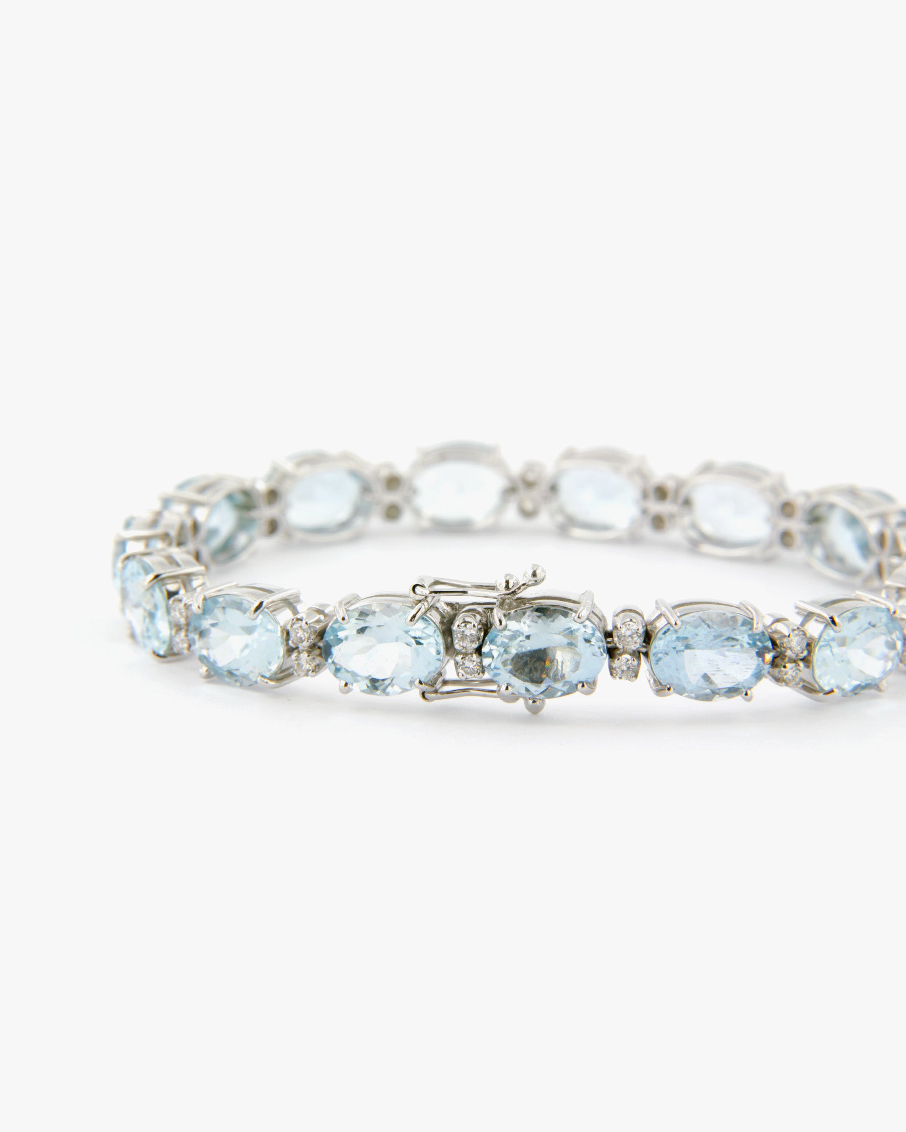 Bracciale Tennis Acquamarina e Diamanti