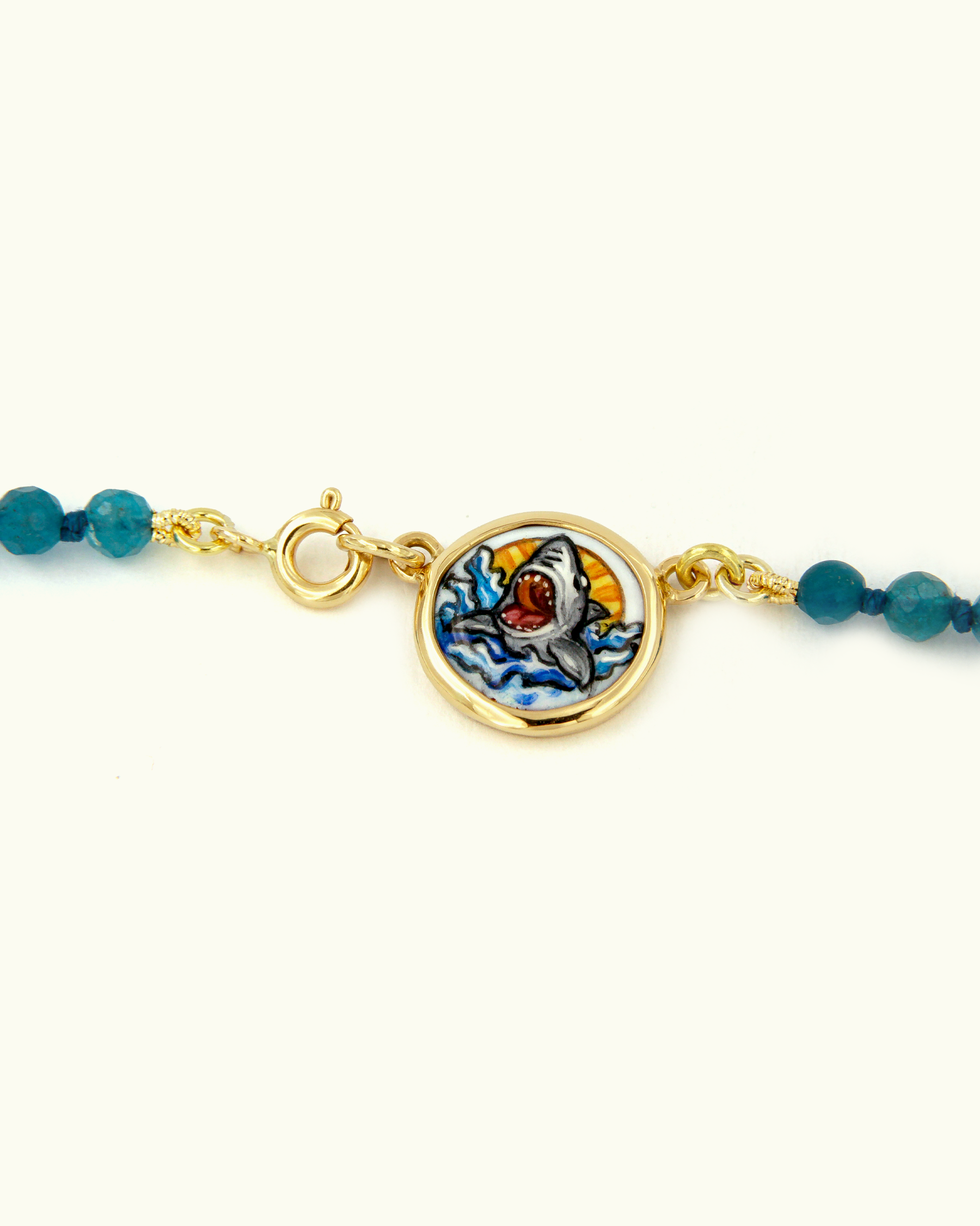 Shark Jaw Coloris Necklace in Blue Wave