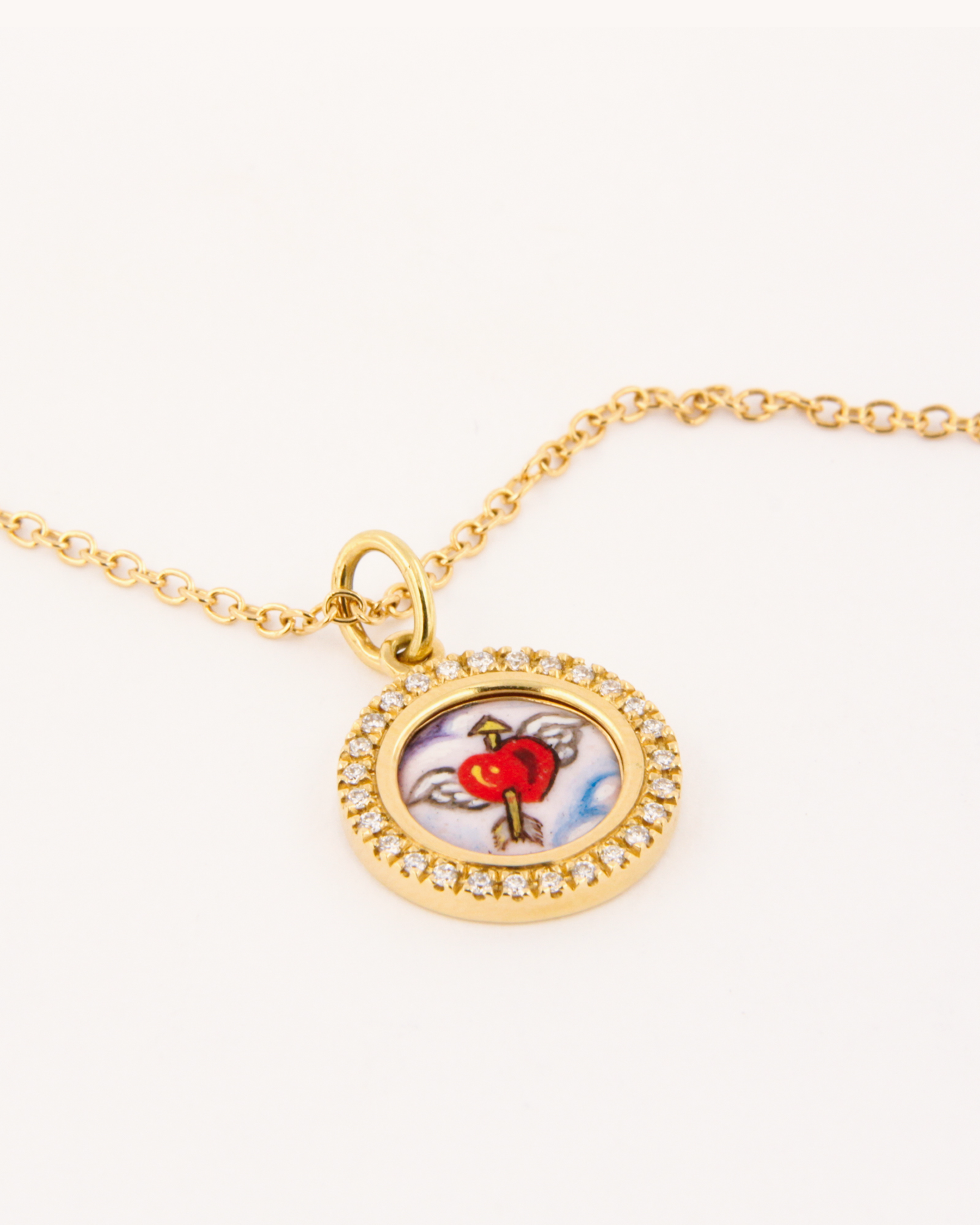 Heart and Arrow Diamond Pendant