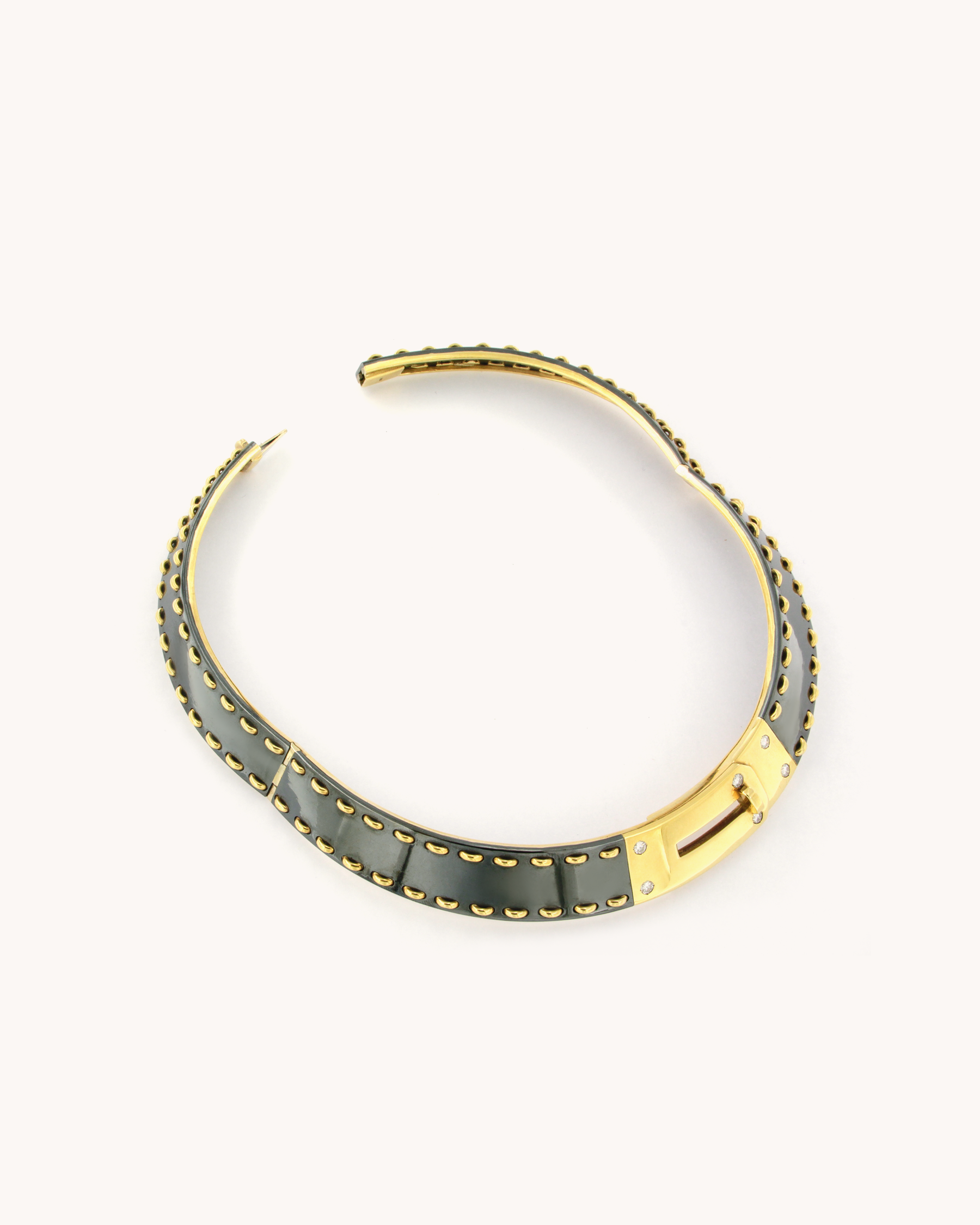 Gold Stitch Choker Necklace