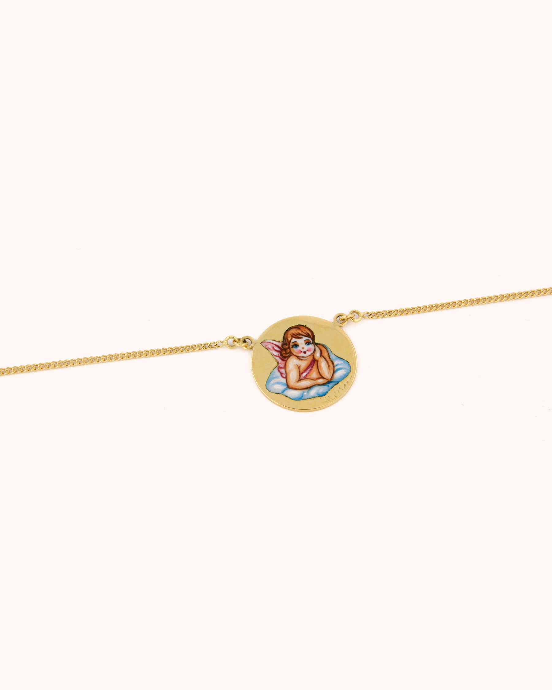 Angel on a Cloud Enamel Necklace