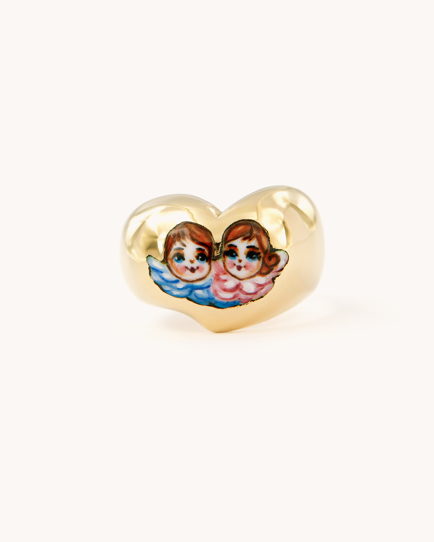 Anello a Cuore con Angeli