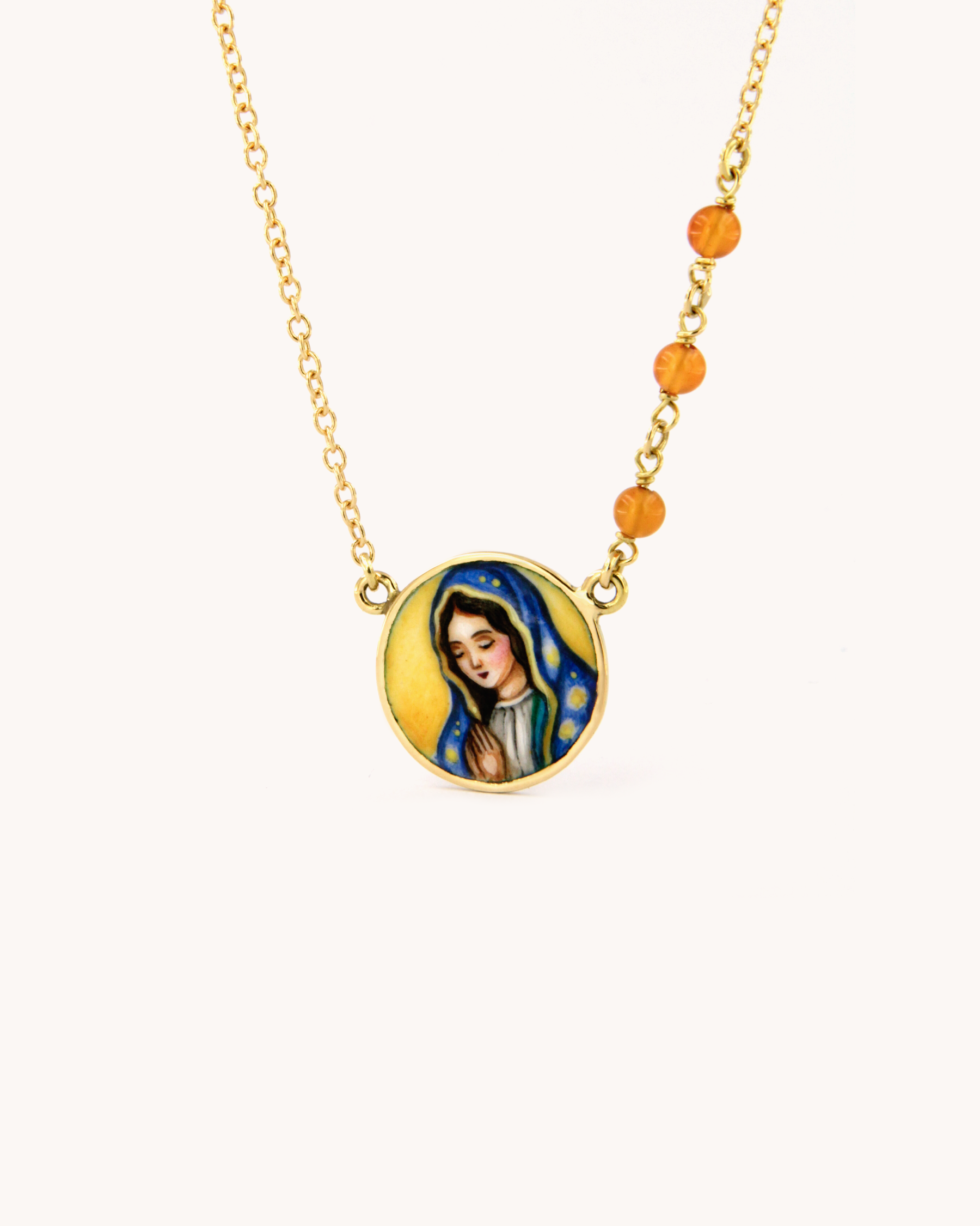 Collana Madonnina con Quarzo Citrino