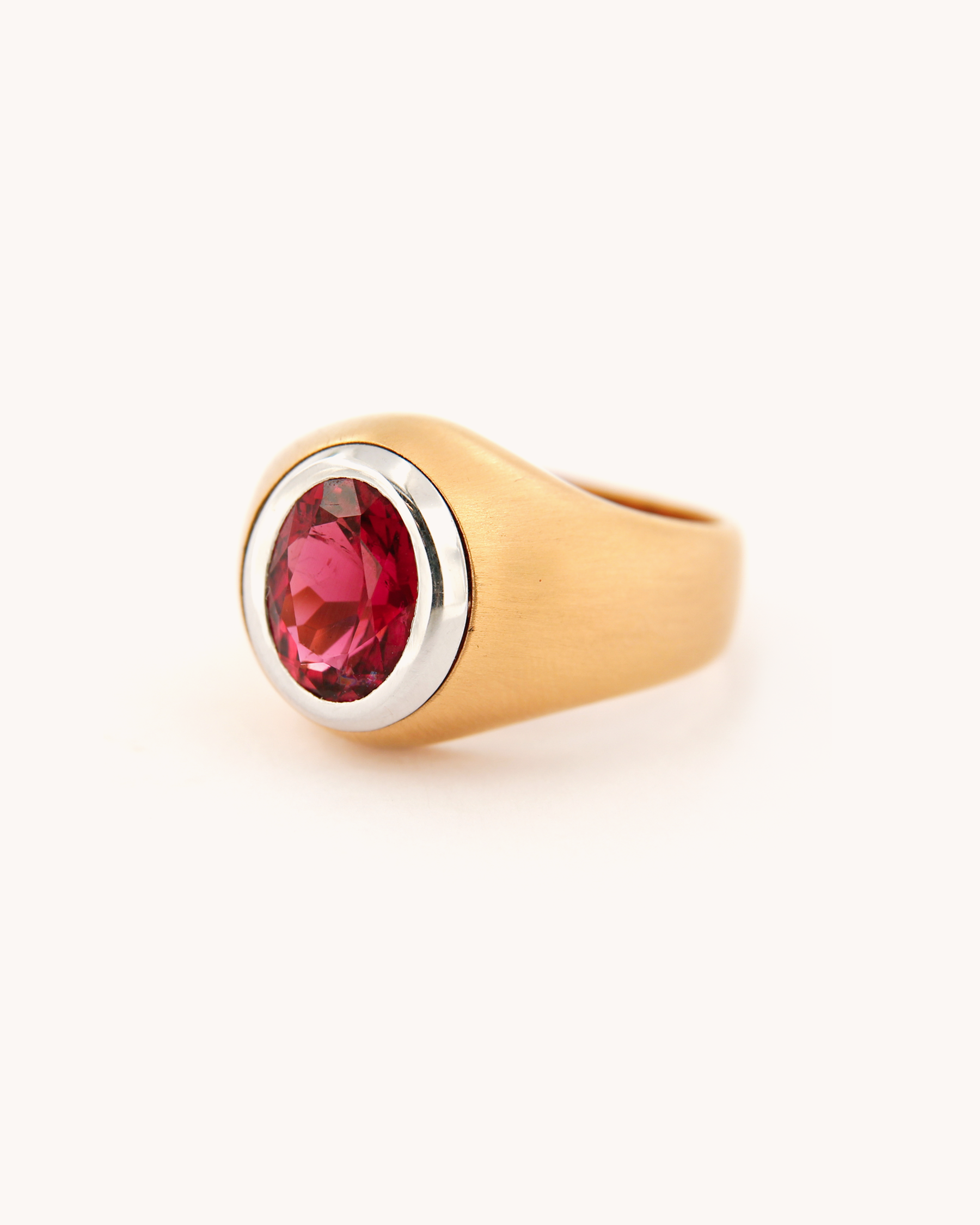 Anello Rubellite in Oro Rosa