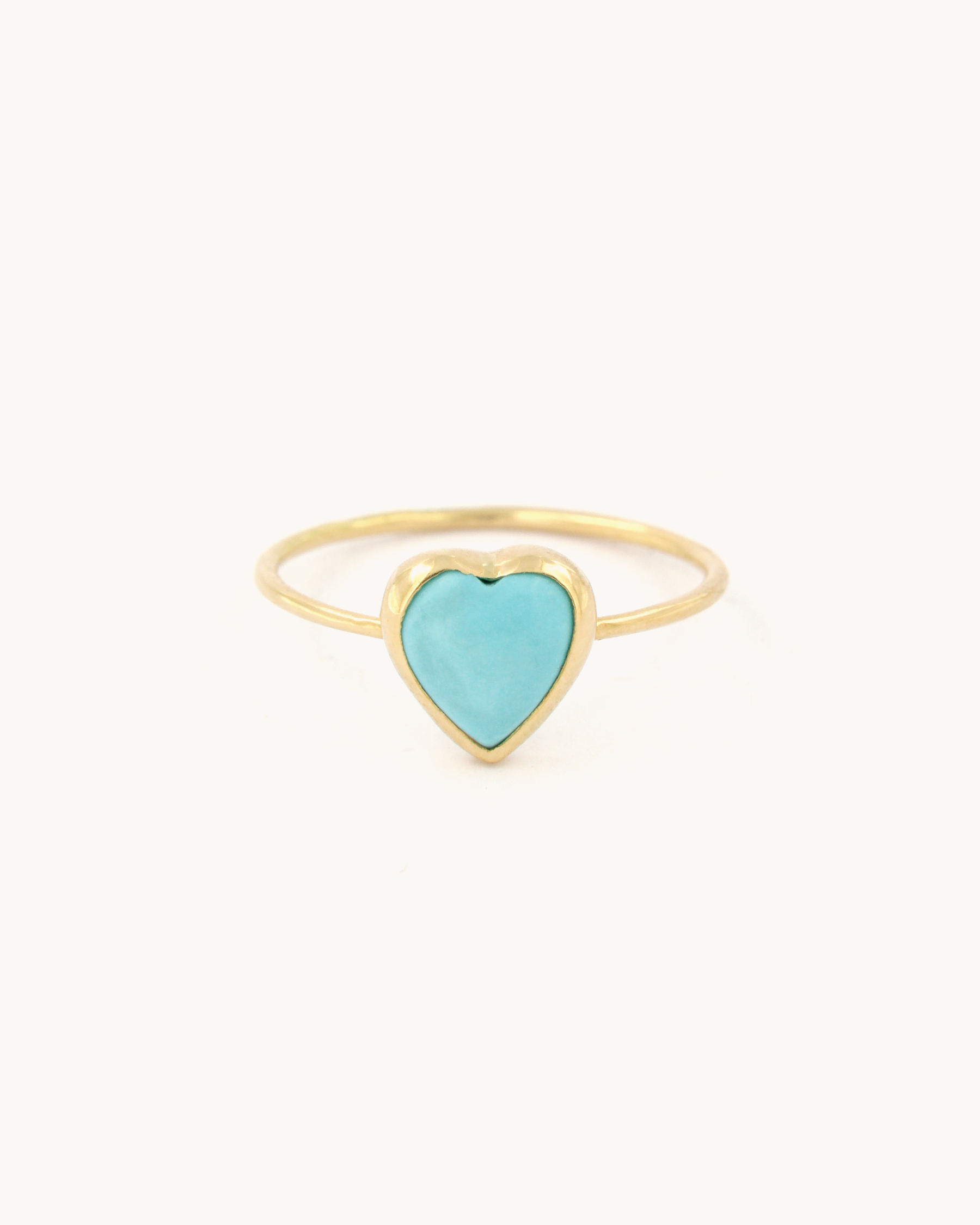 Anello a Filo con Cuore Turchese
