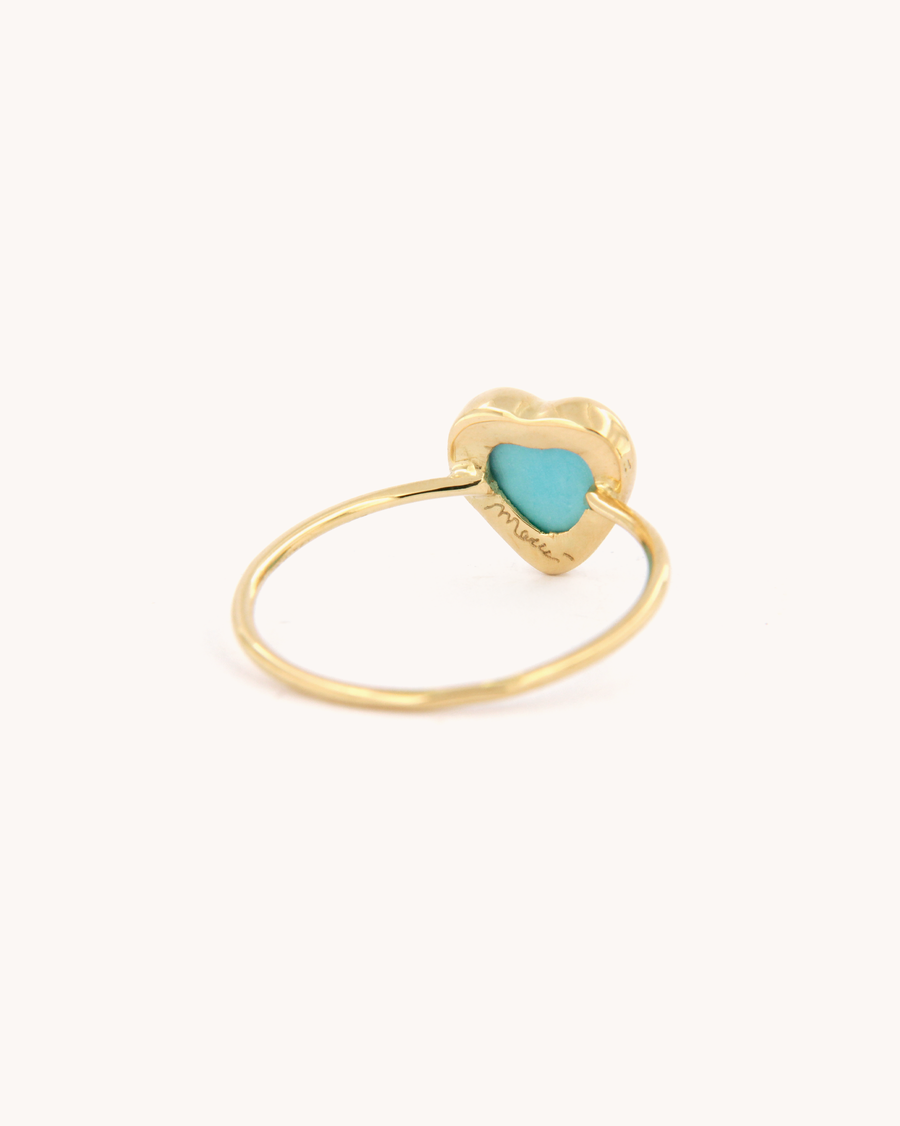Anello a Filo con Cuore Turchese