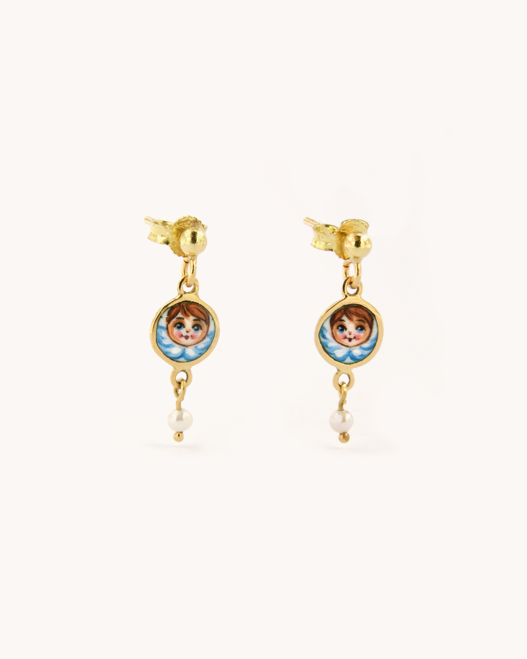 Angel and Pearl Earrings