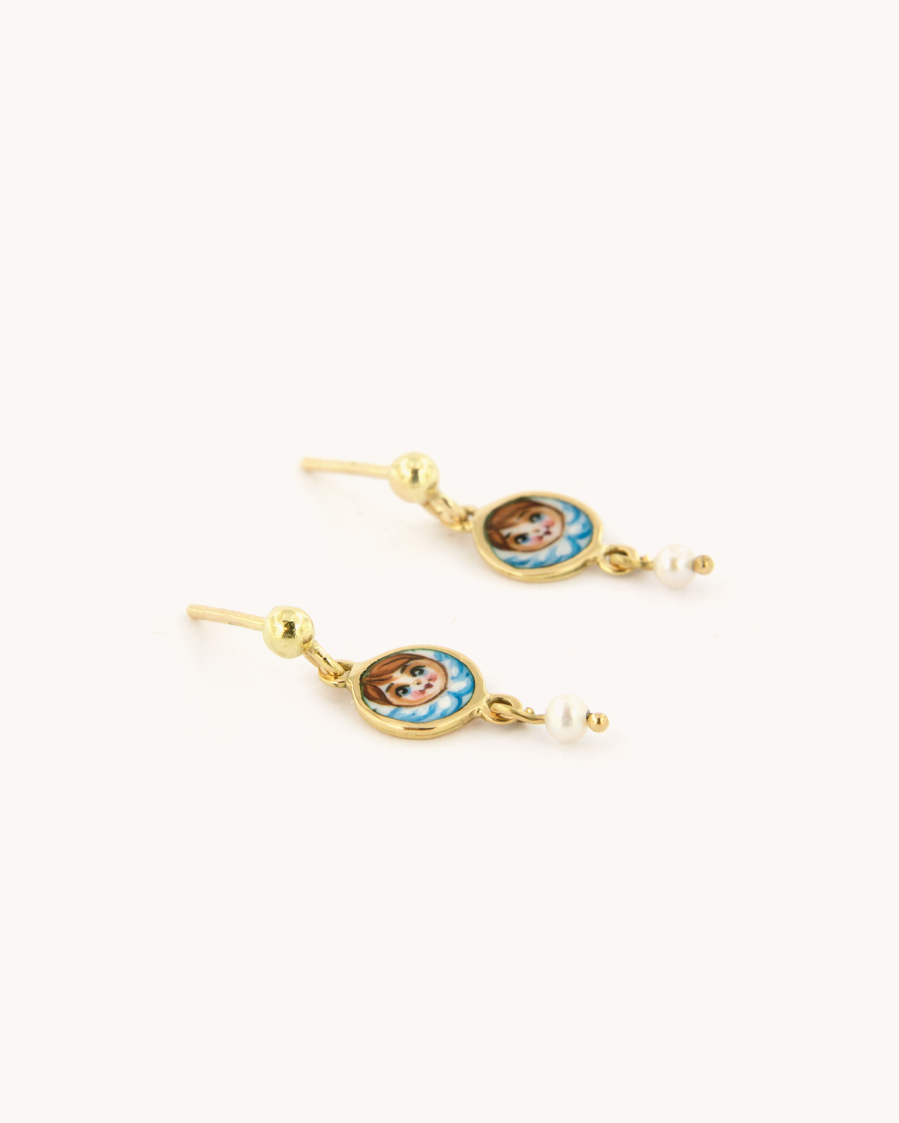 Angel and Pearl Earrings