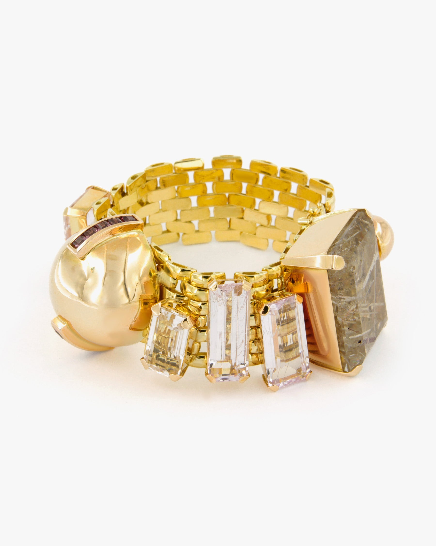 Tourmaline & Kunzite Armour Bracelet