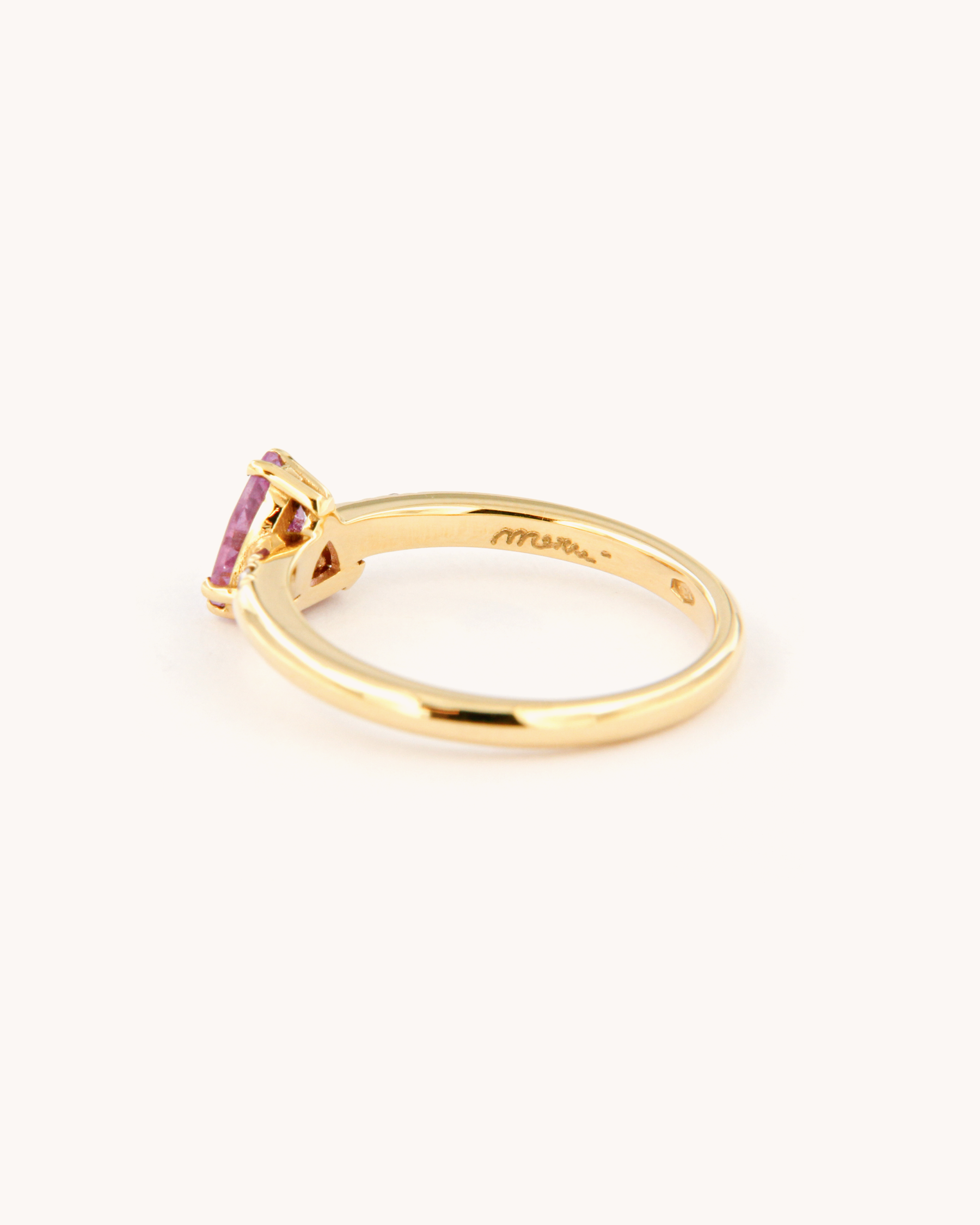 Trillion Pink Sapphire and Diamonds Ring