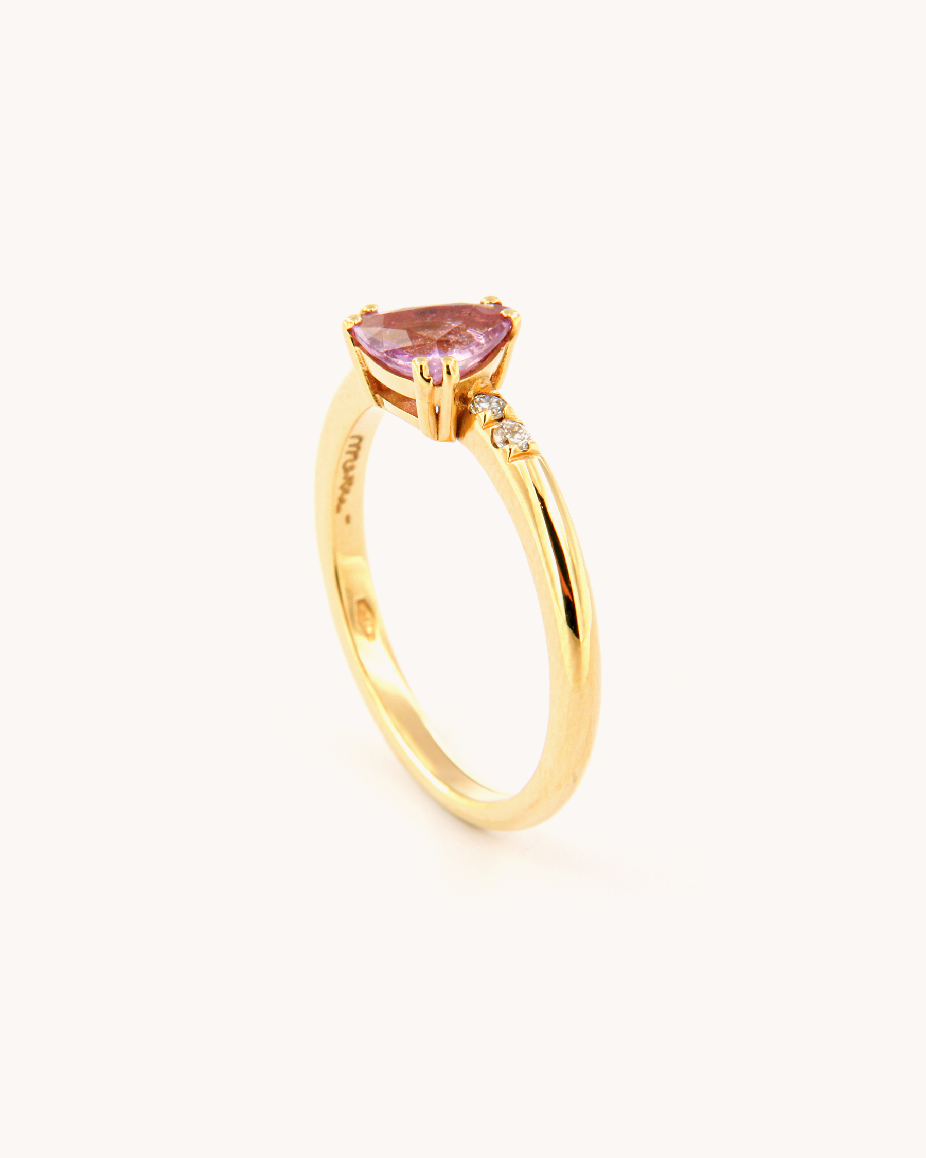 Trillion Pink Sapphire and Diamonds Ring