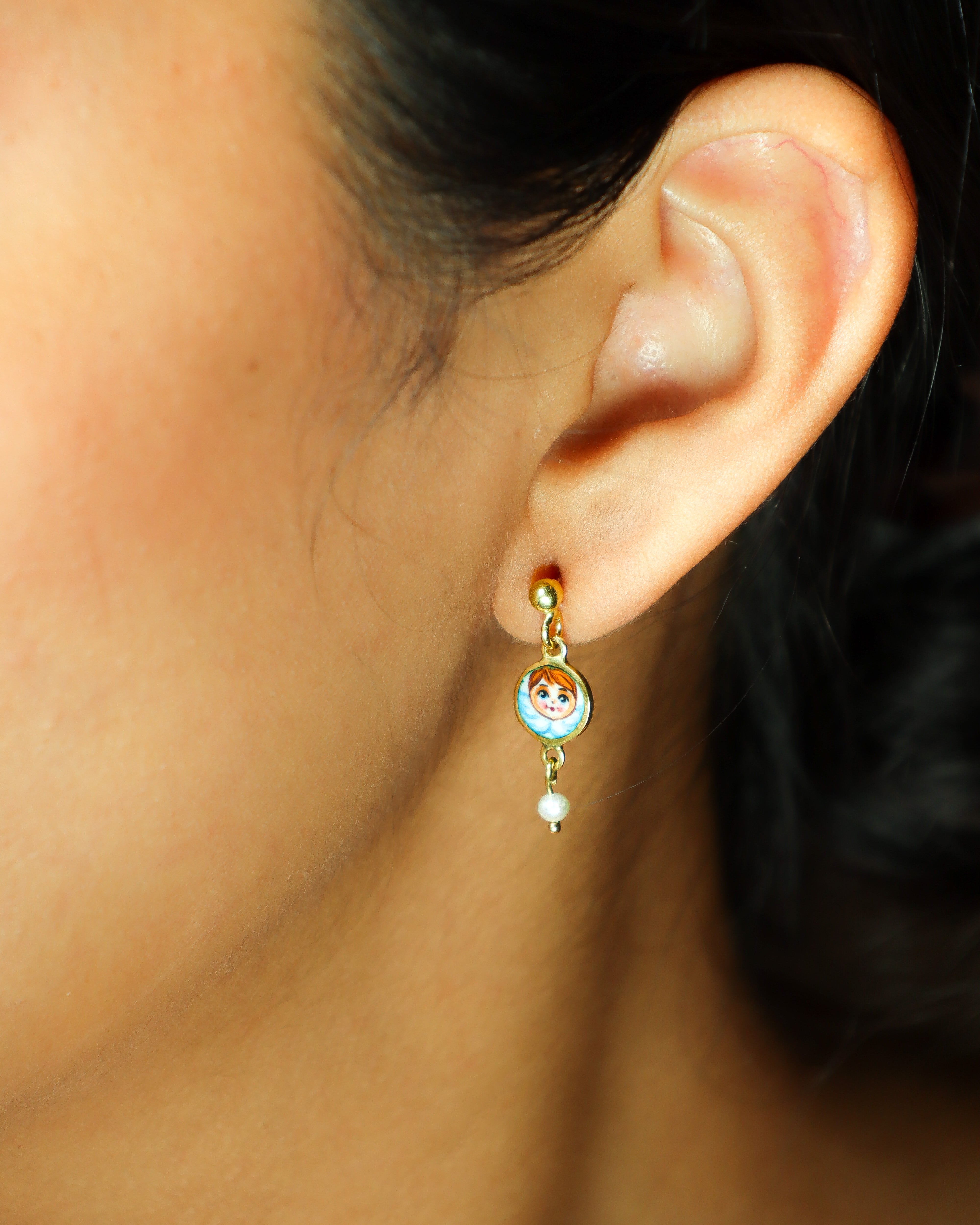 Angel and Pearl Earrings