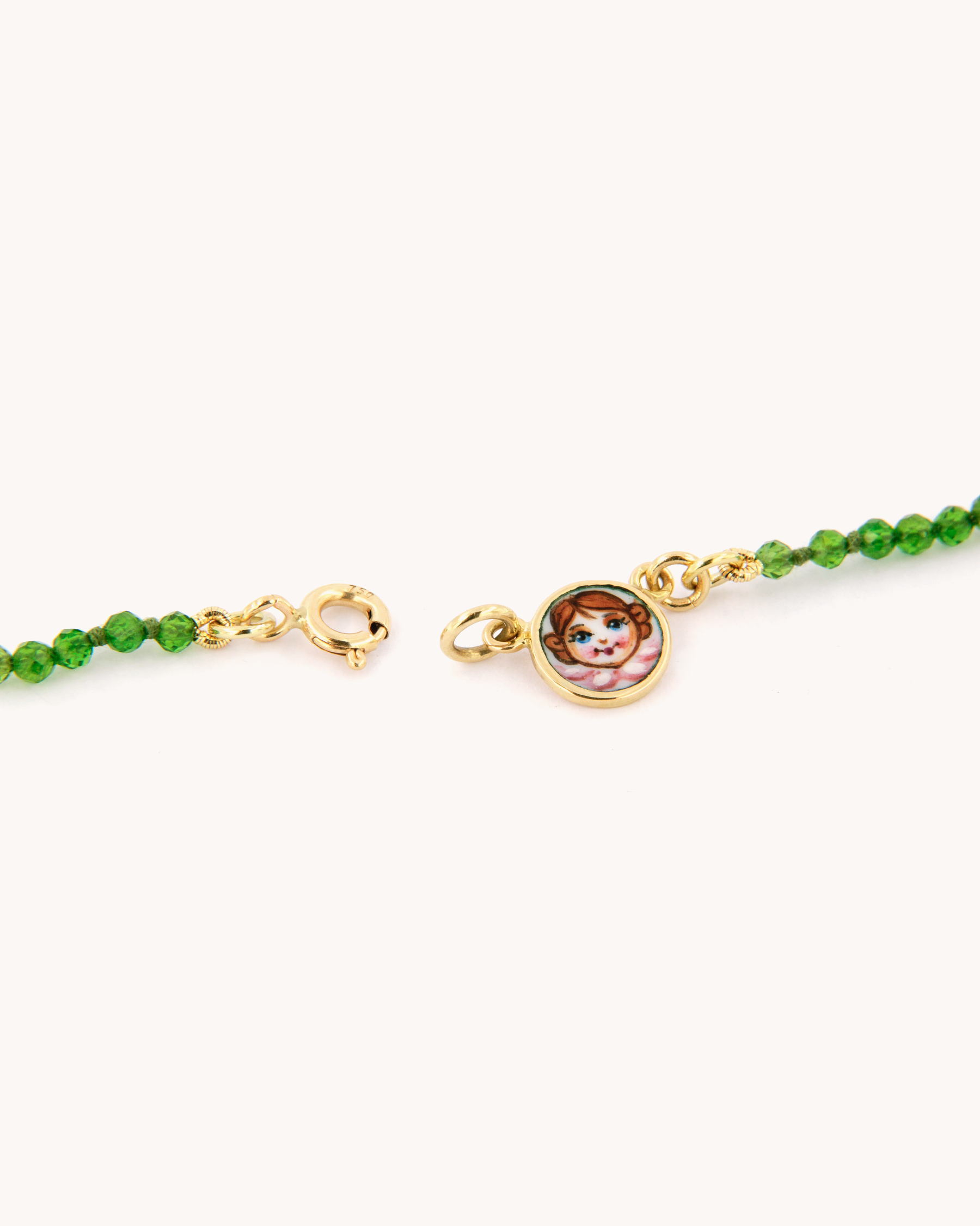 Pink Angel with Chrome Diopside Necklace