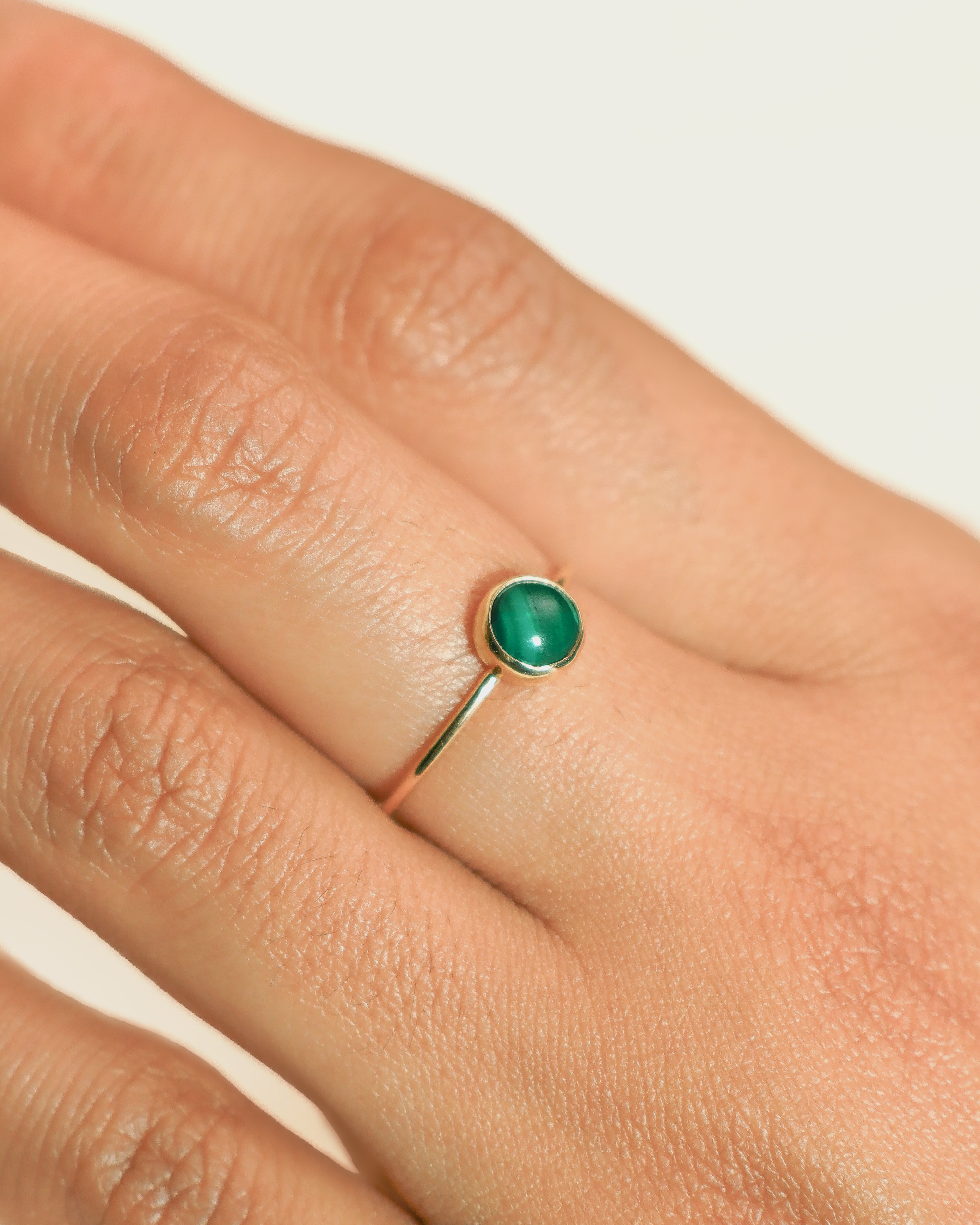 Anello a Filo con Malachite