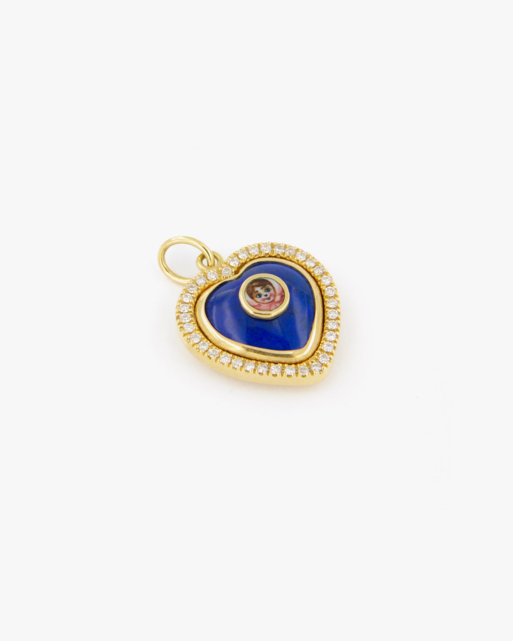 Lapis Lazuli and Diamonds Angel Pendant