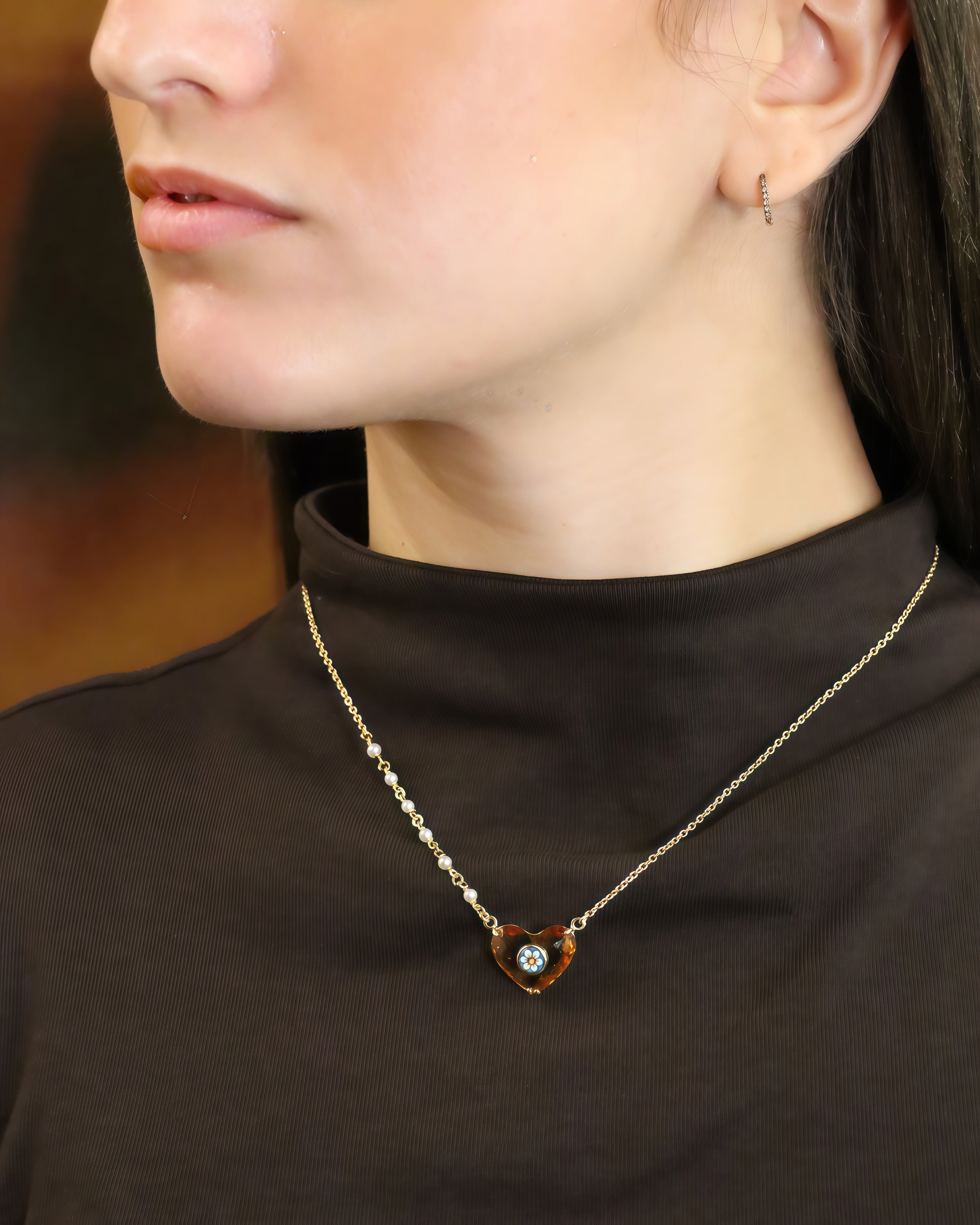 Daisy in the Heart Necklace