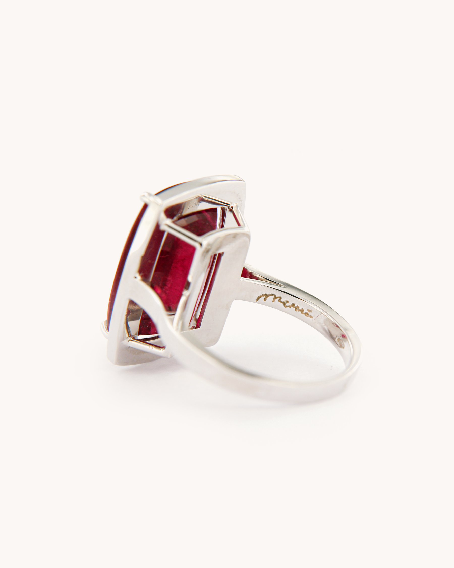 Anello Tormalina Rubellite e Diamanti