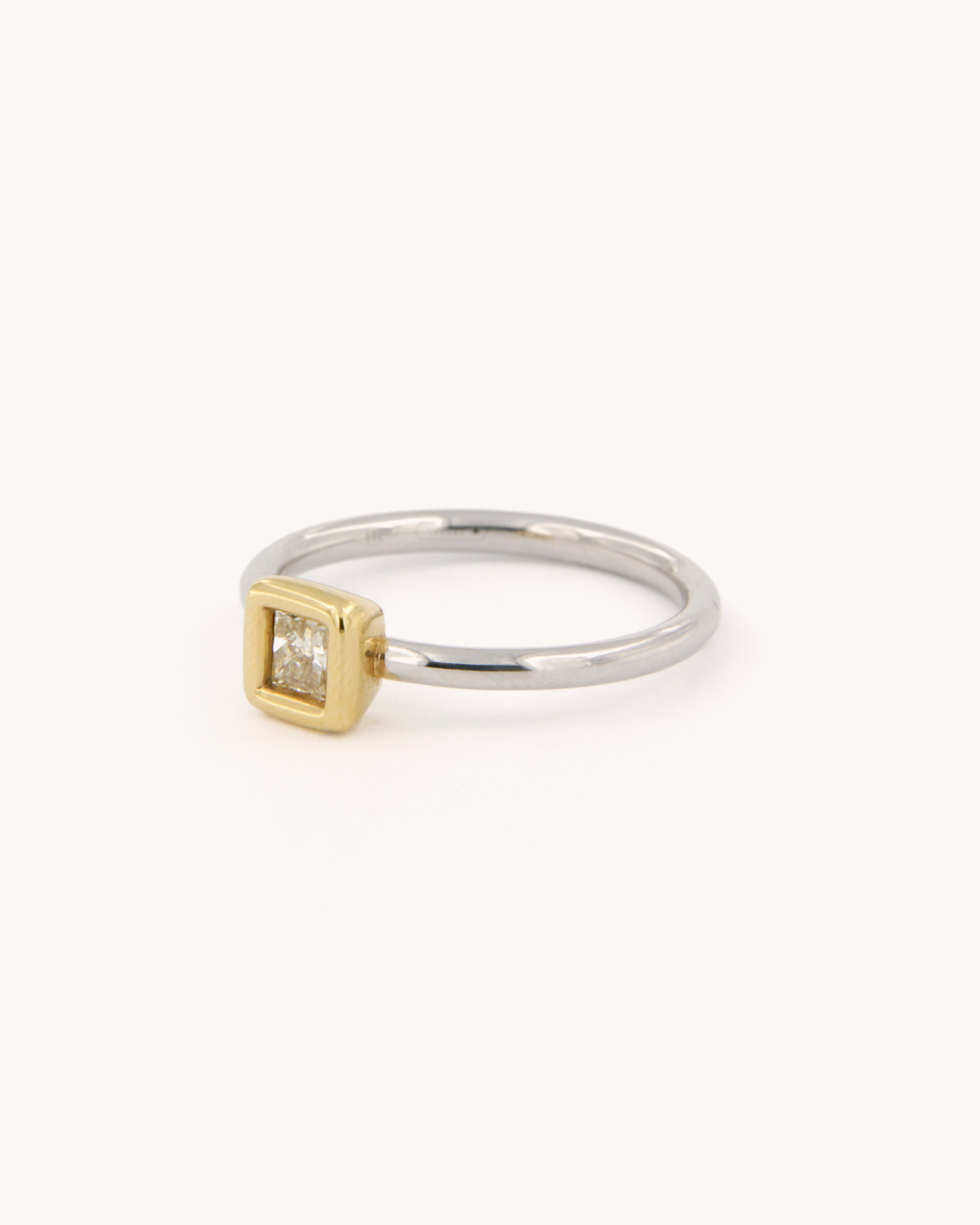 Princess Cut Fancy Diamond Ring
