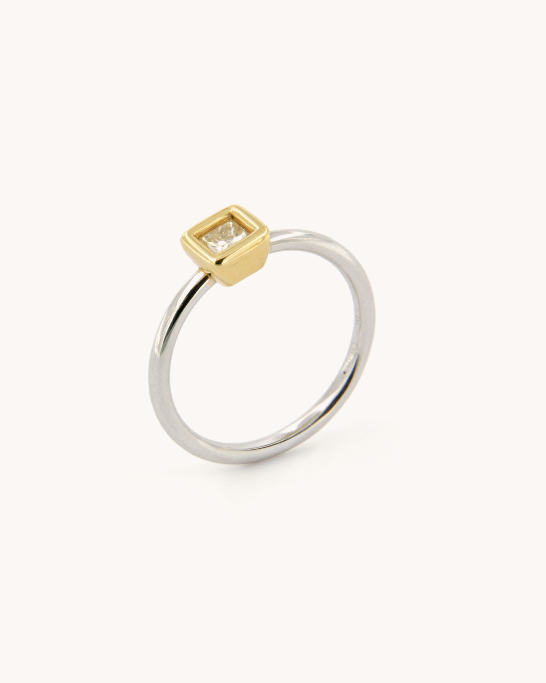 Princess Cut Fancy Diamond Ring