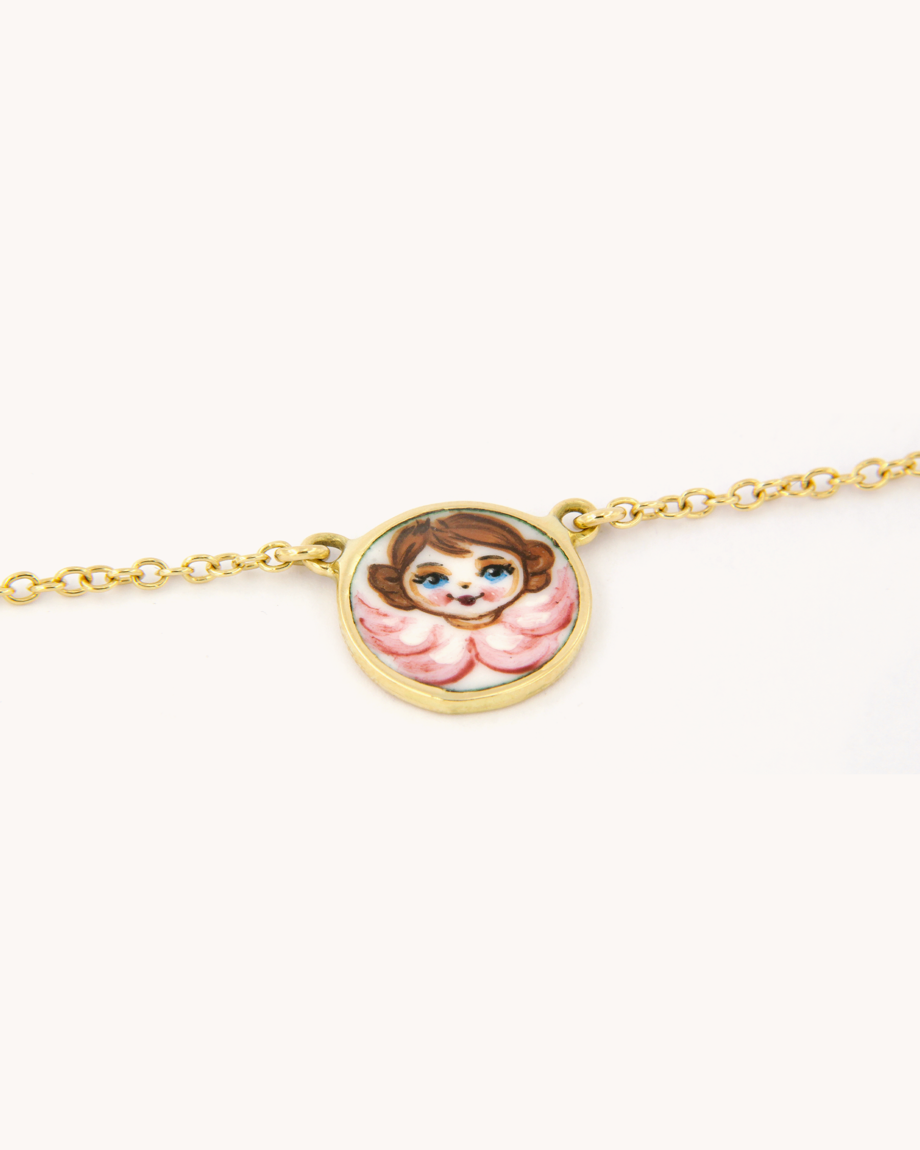 Collana con Angelo Rosa 12mm