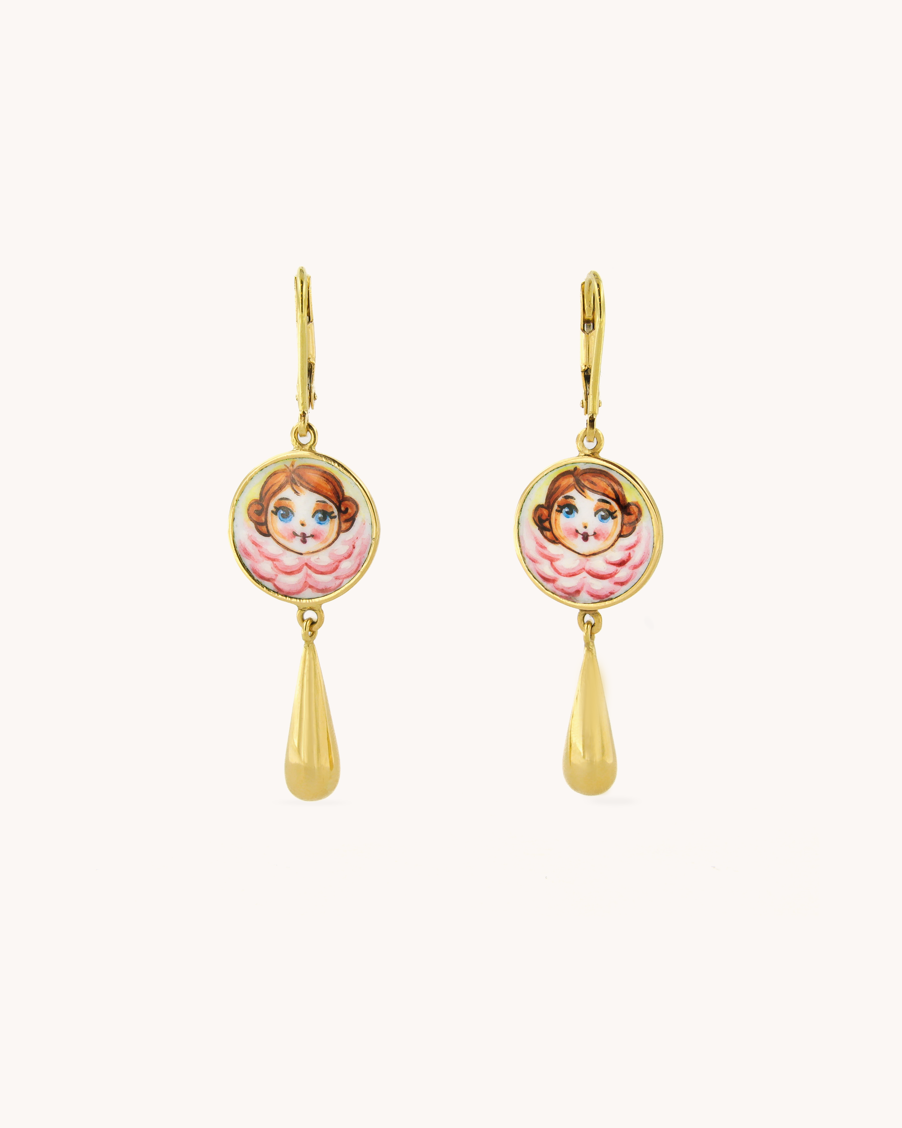 Pink Angel Drop Earrings