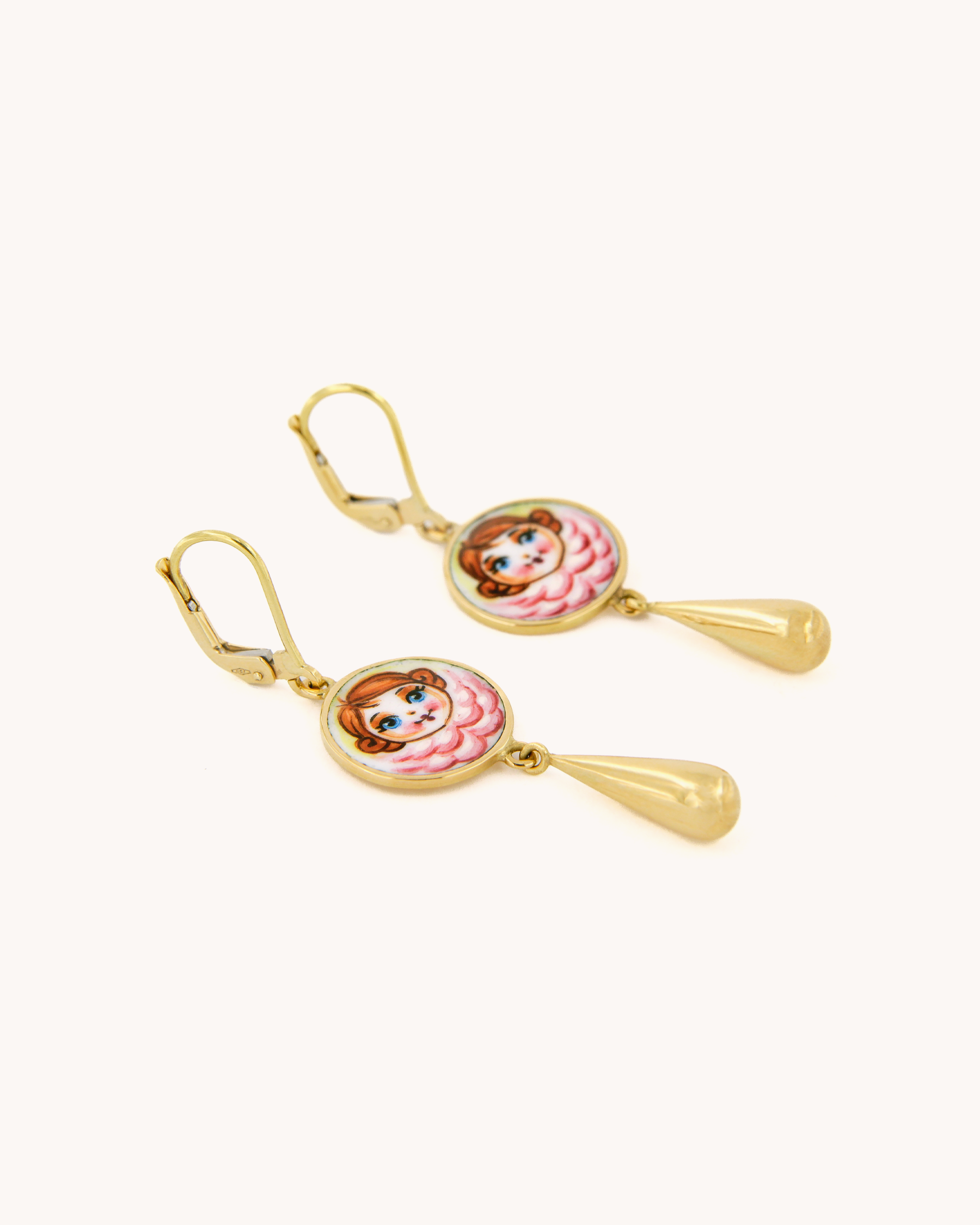 Pink Angel Drop Earrings
