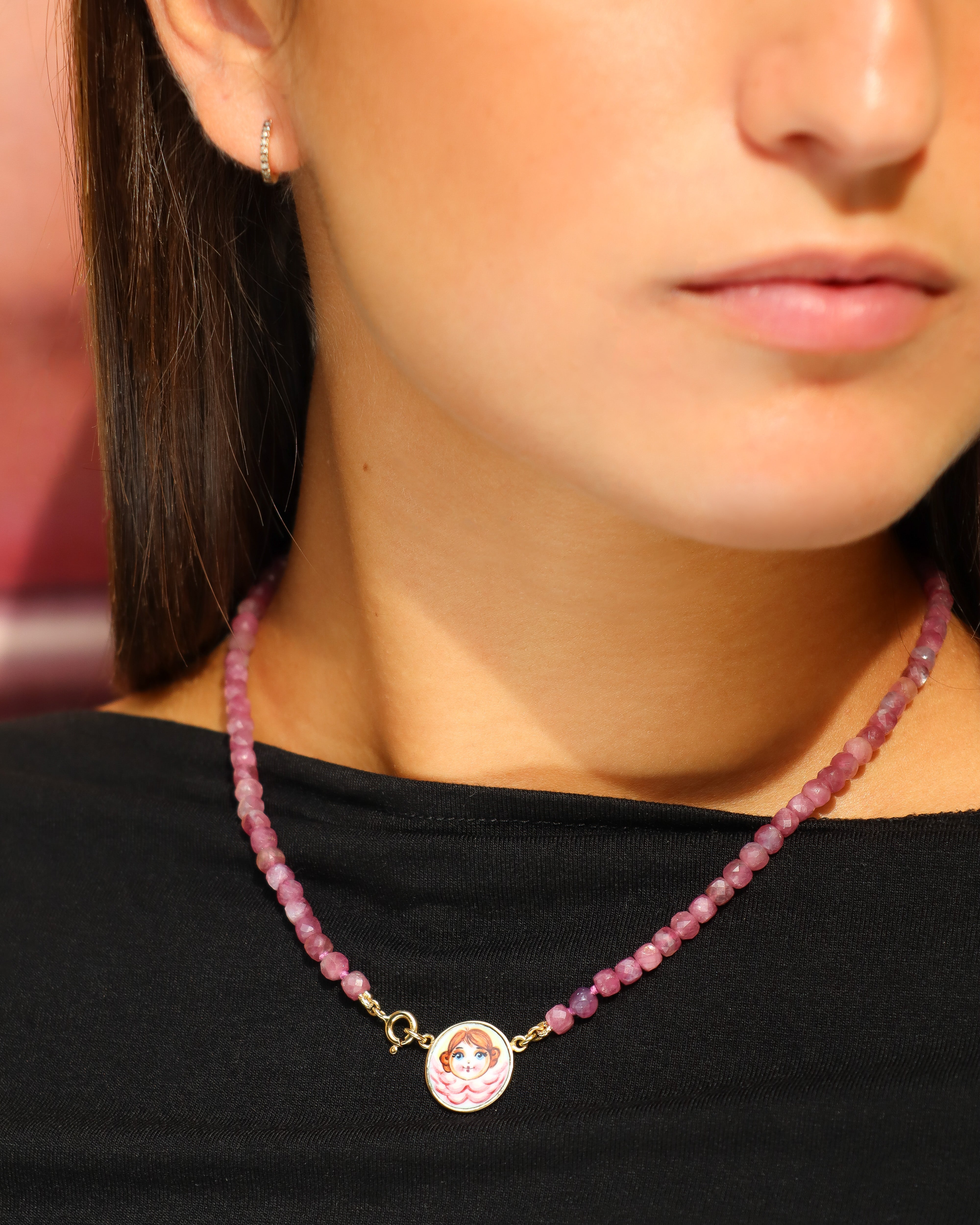 Collana Coloris Angelo nel Rosa Polvere