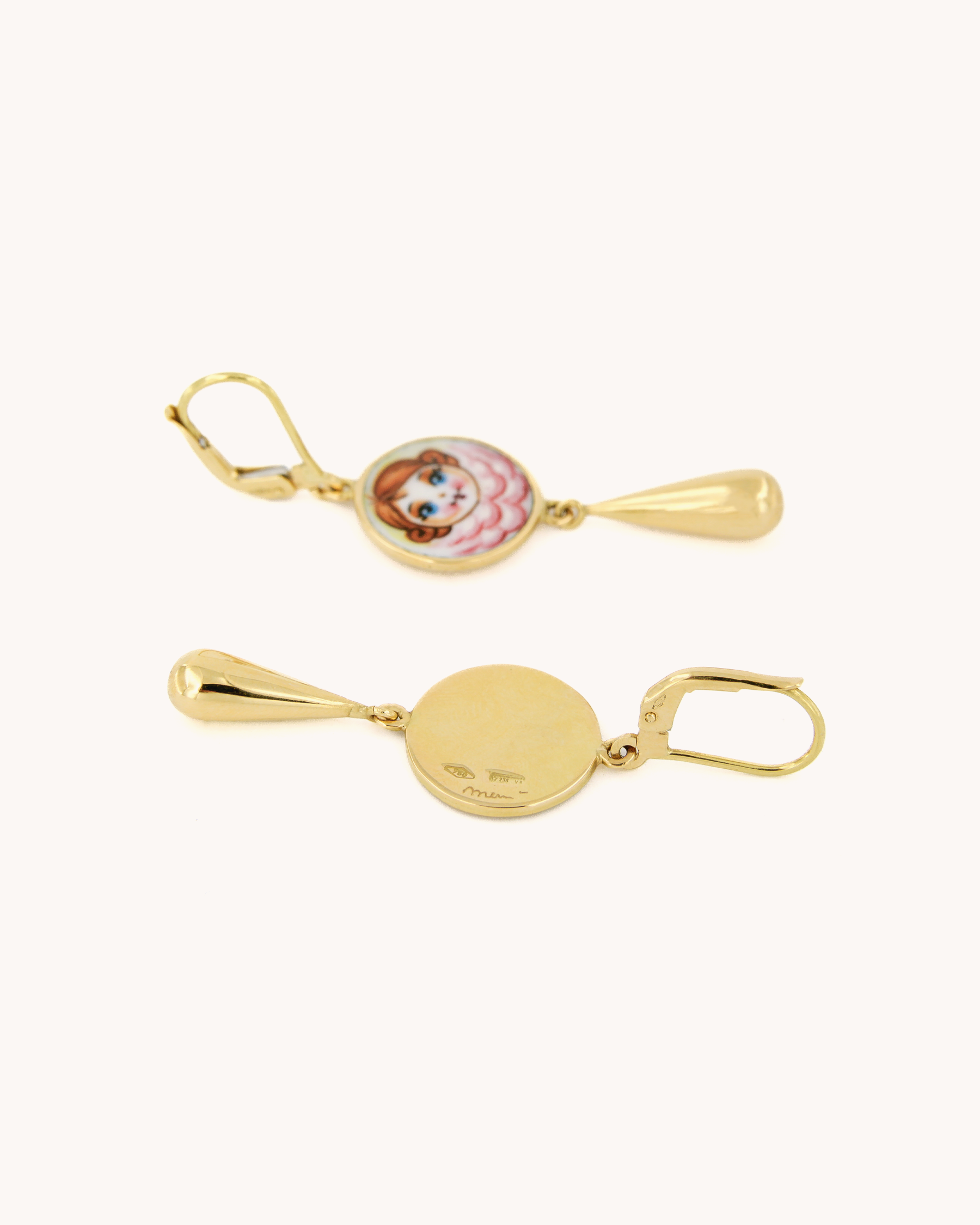 Pink Angel Drop Earrings