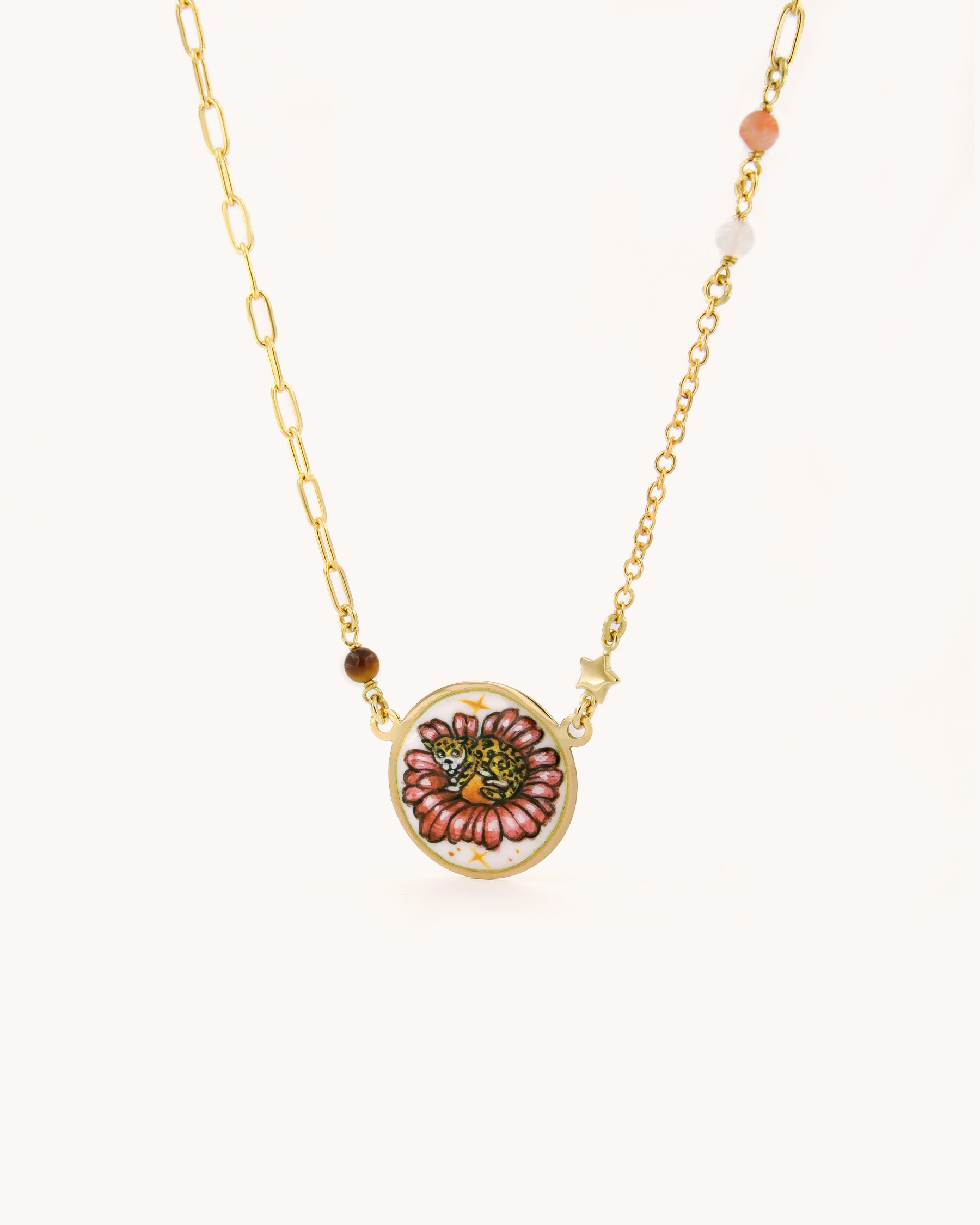 Leopard Among the Petals Necklace