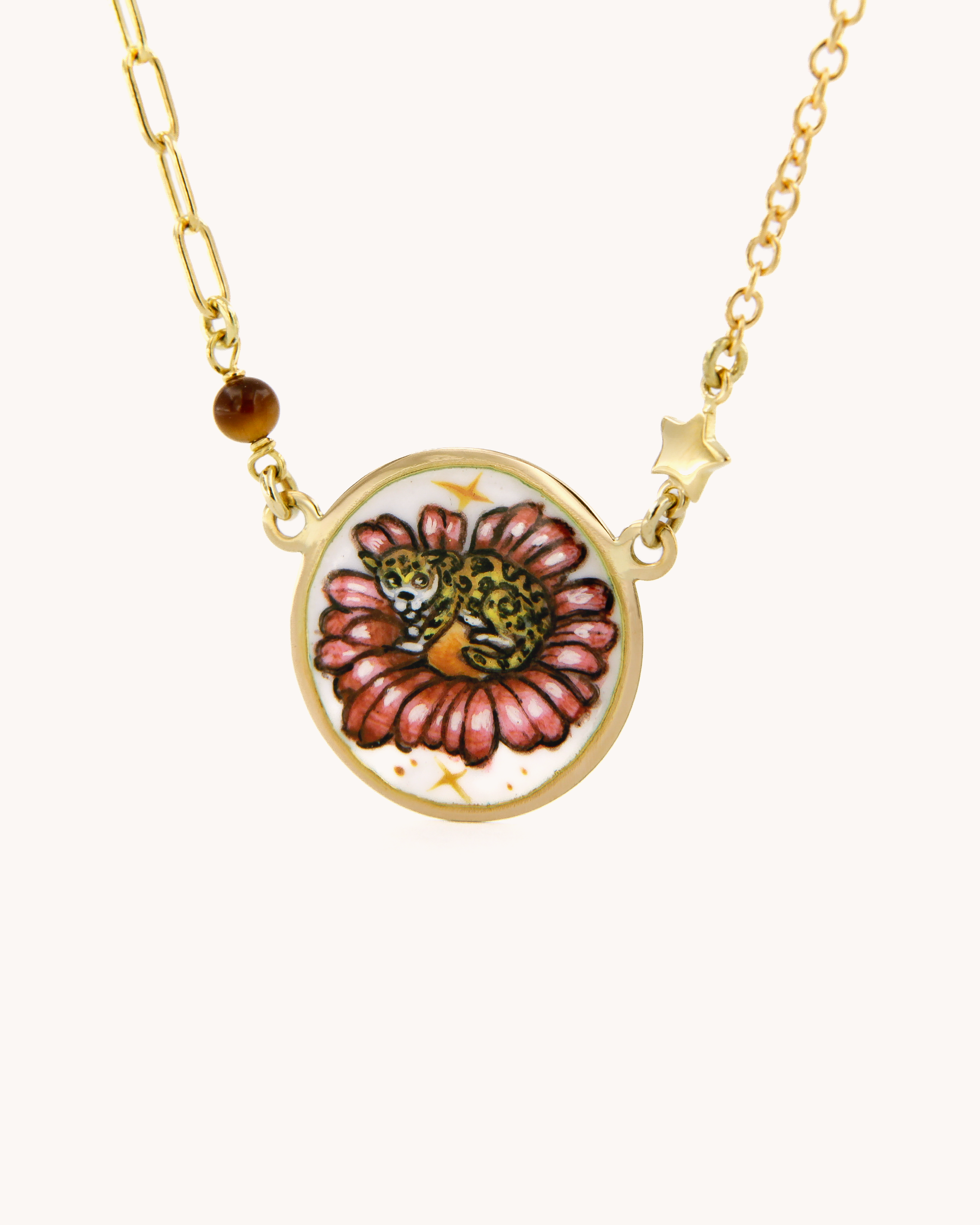 Leopard Among the Petals Necklace