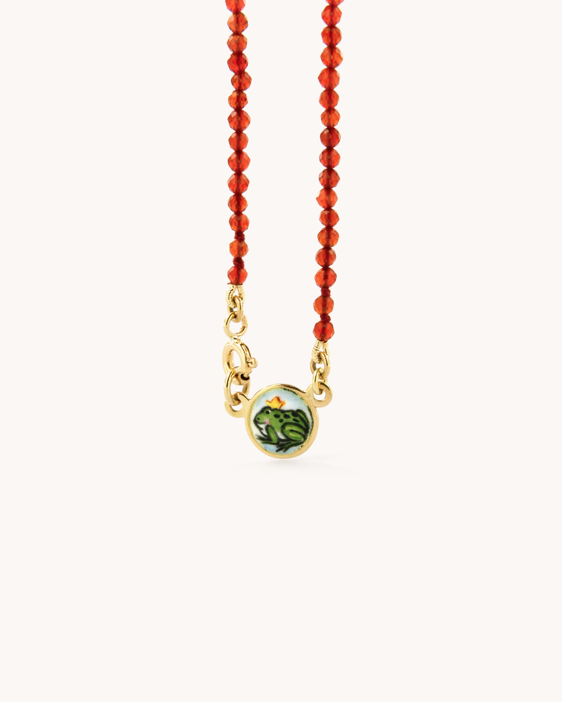 Coloris Necklace Frog Prince in Vermilion Red