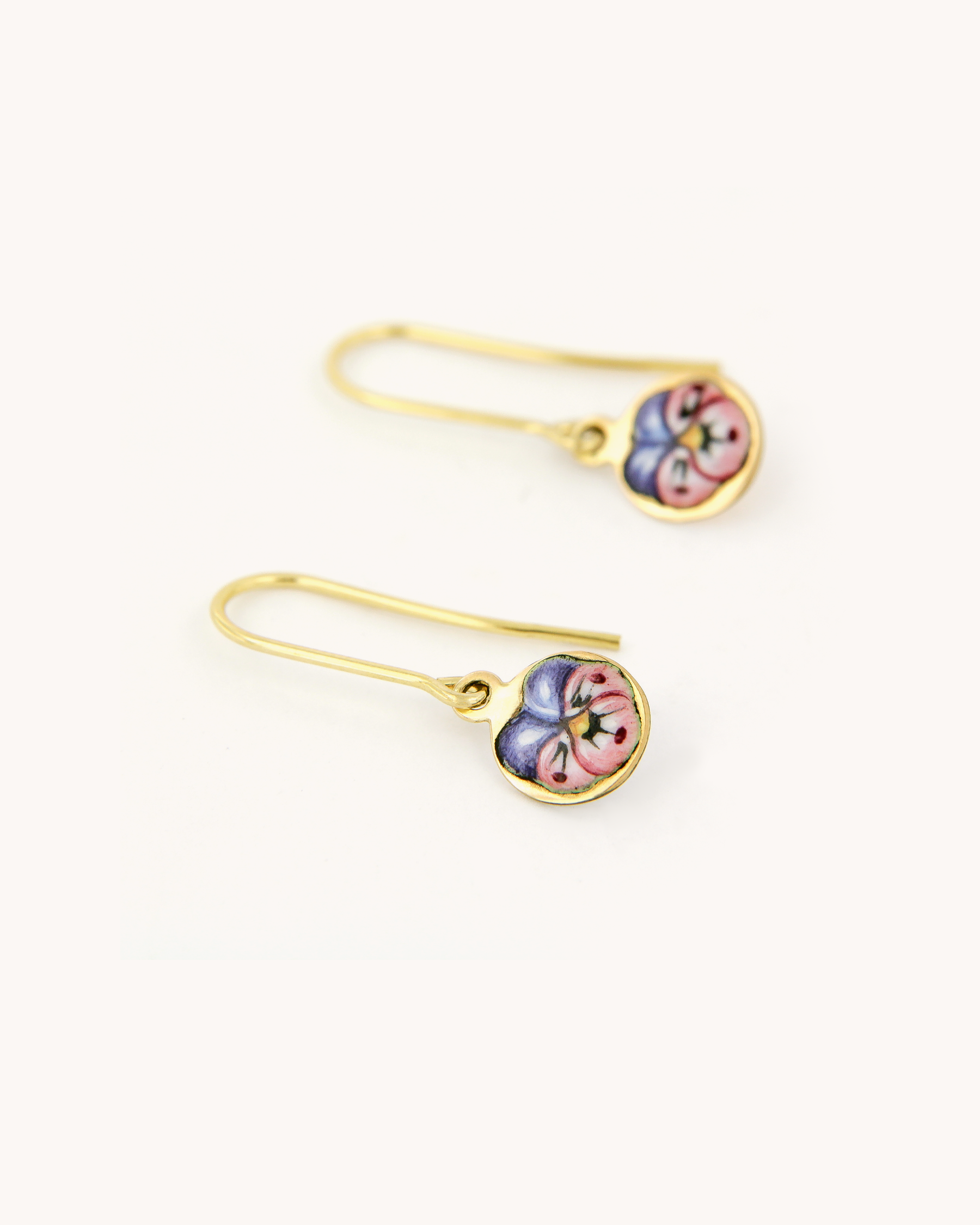 Delicate Pansy Drop Earrings