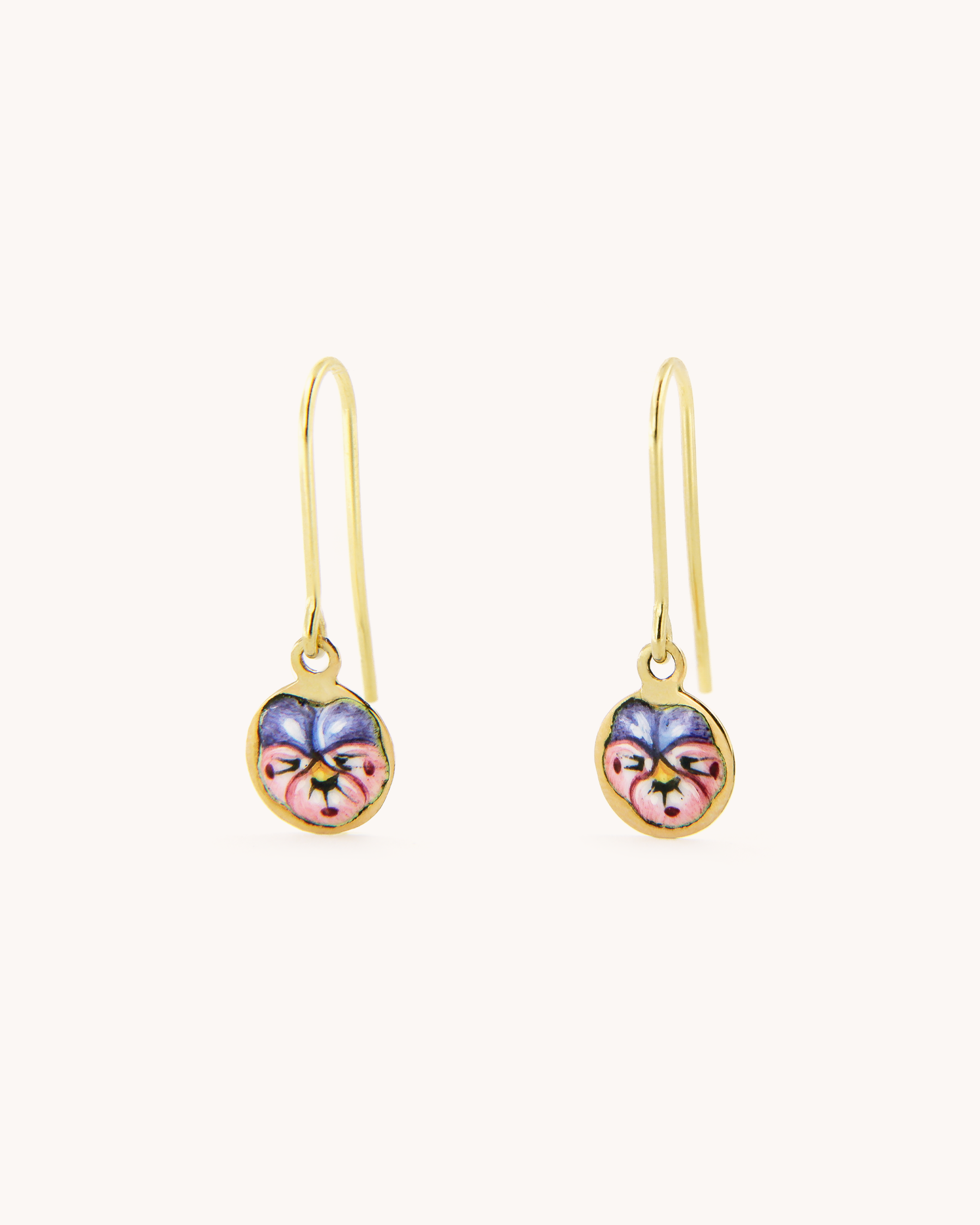 Delicate Pansy Drop Earrings