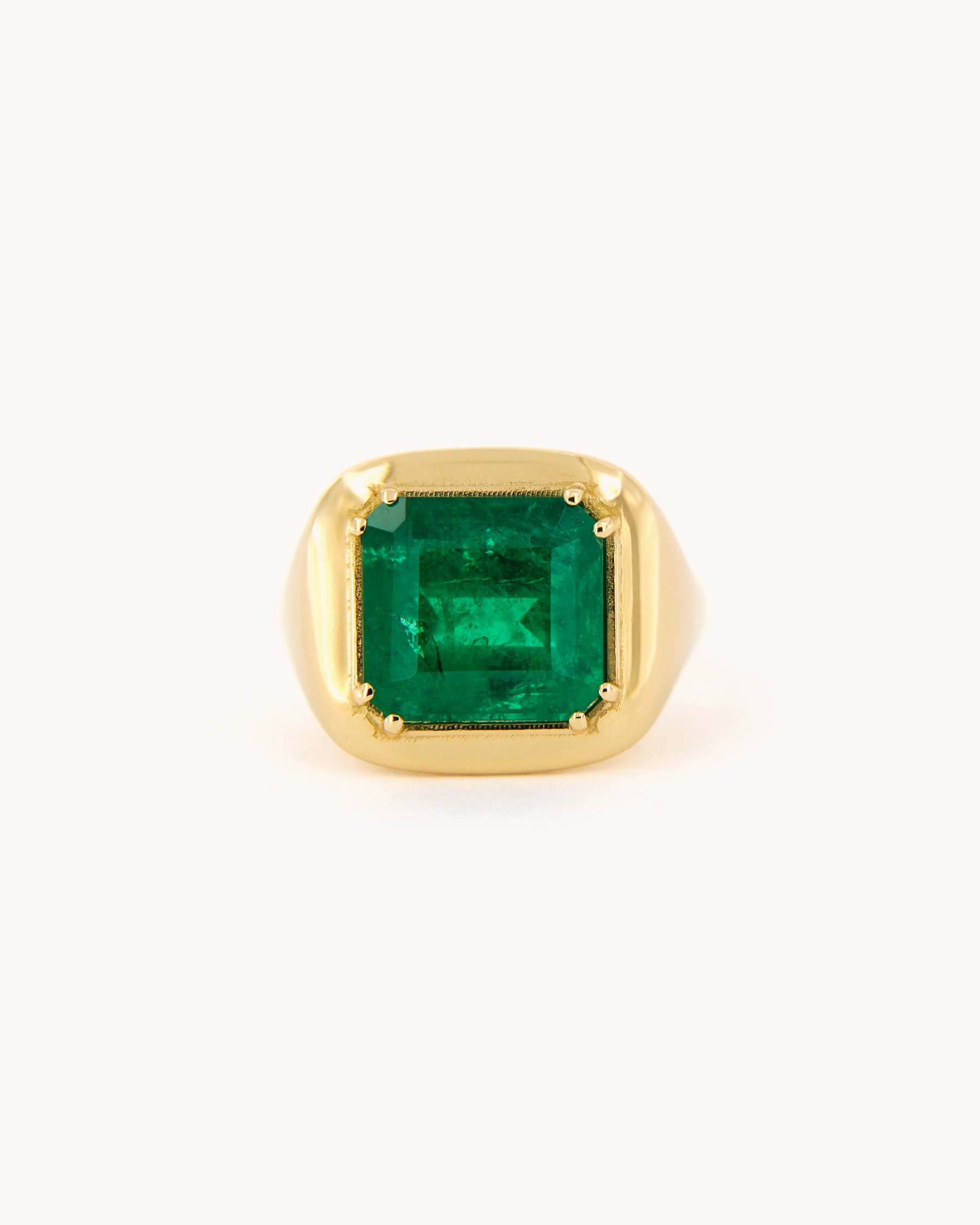 Cushion Cut Emerald Ring