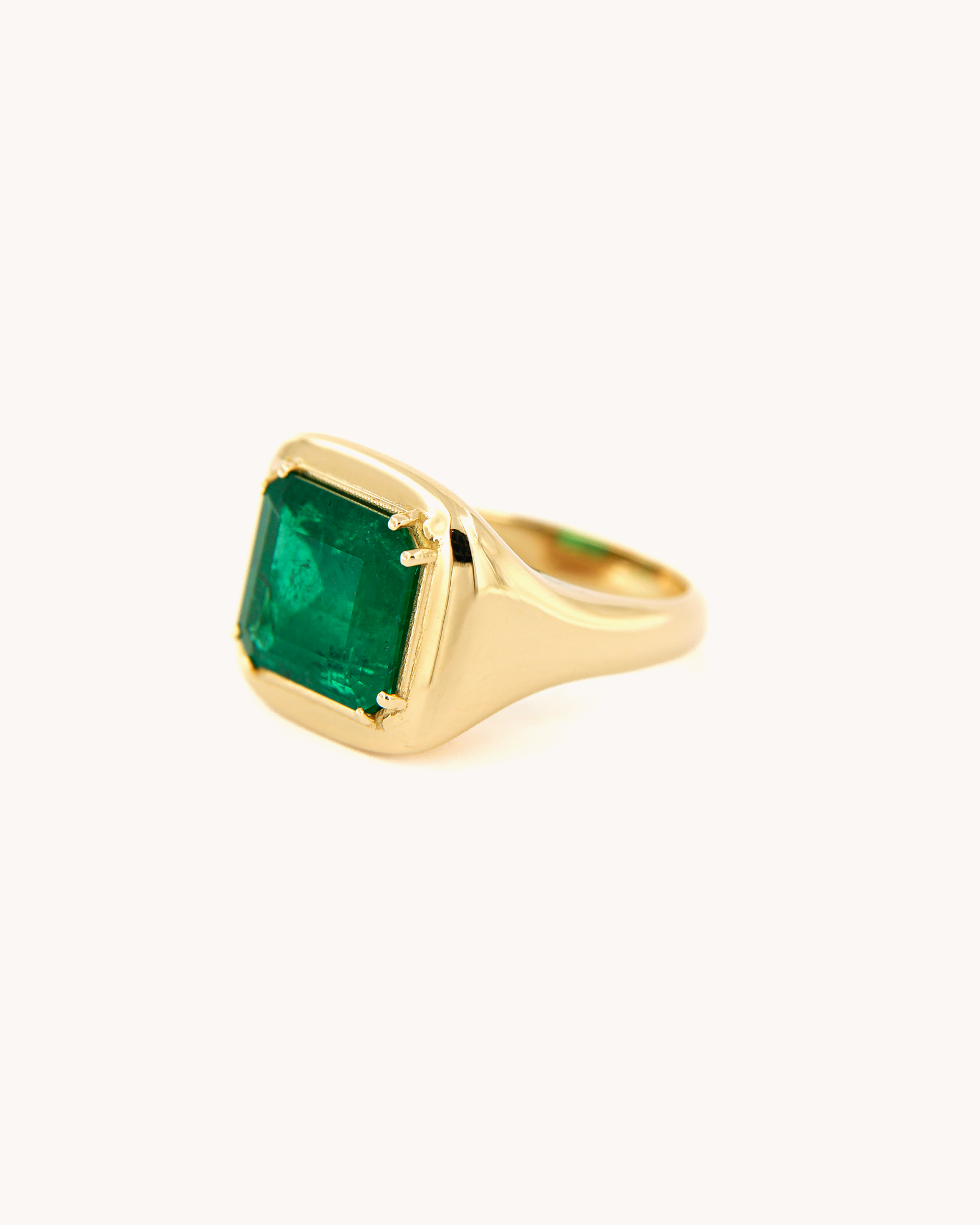 Cushion Cut Emerald Ring