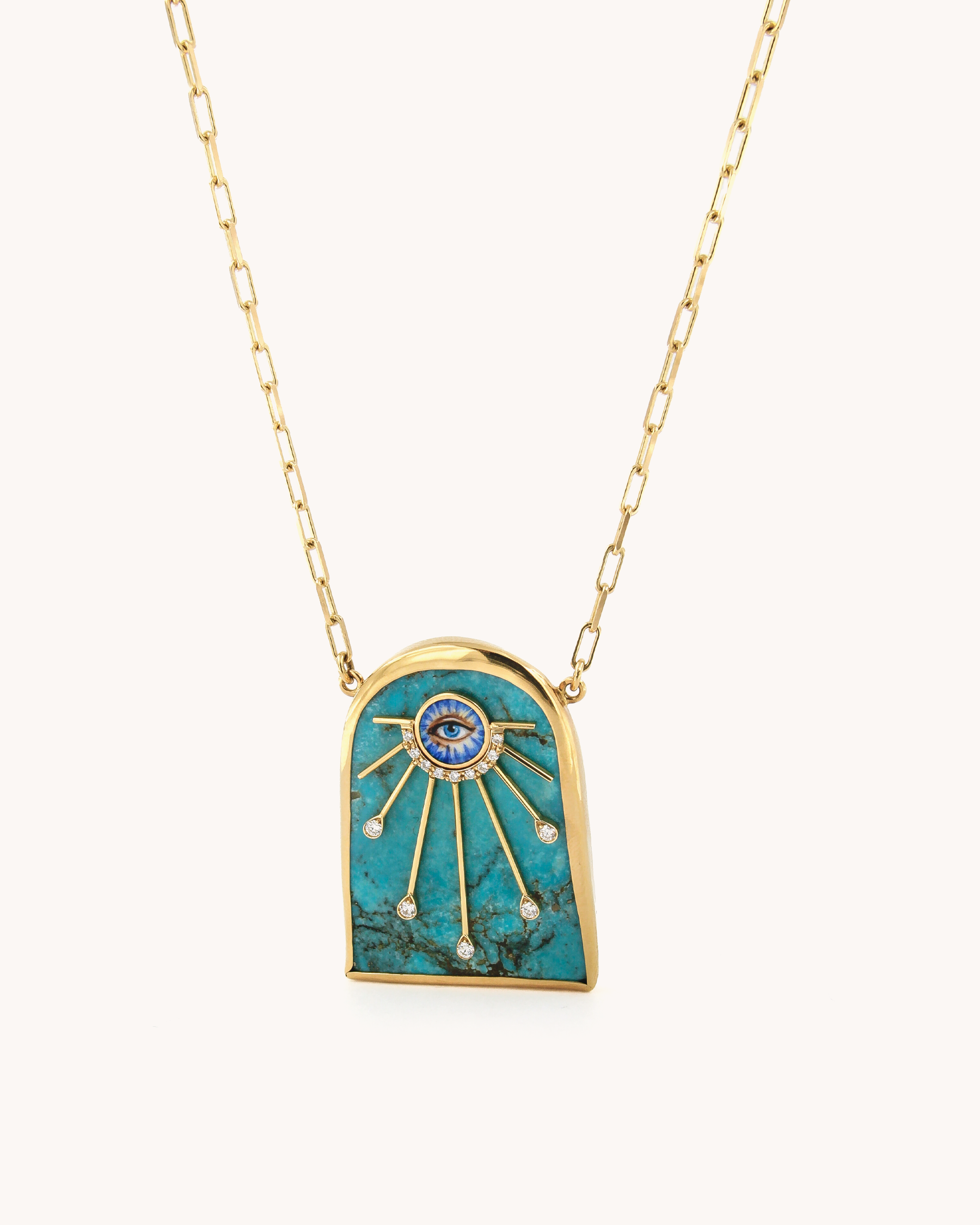 Mystical Eye Turquoise Pendant Necklace