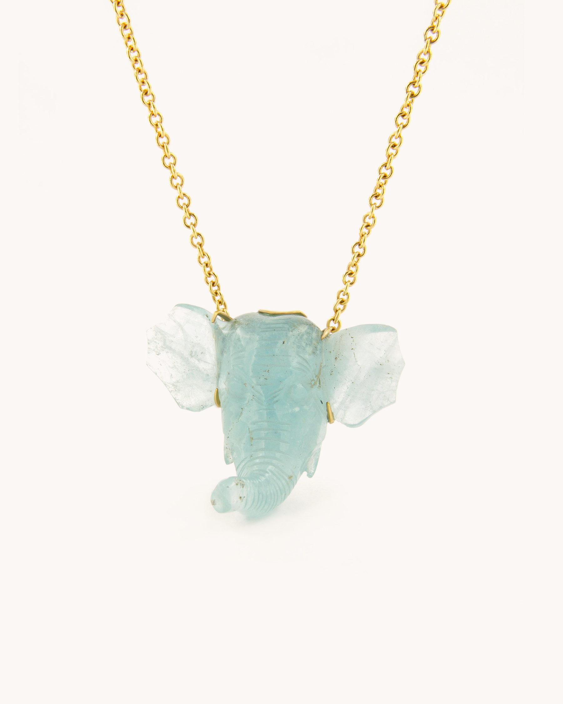Aquamarine Elephant Necklace