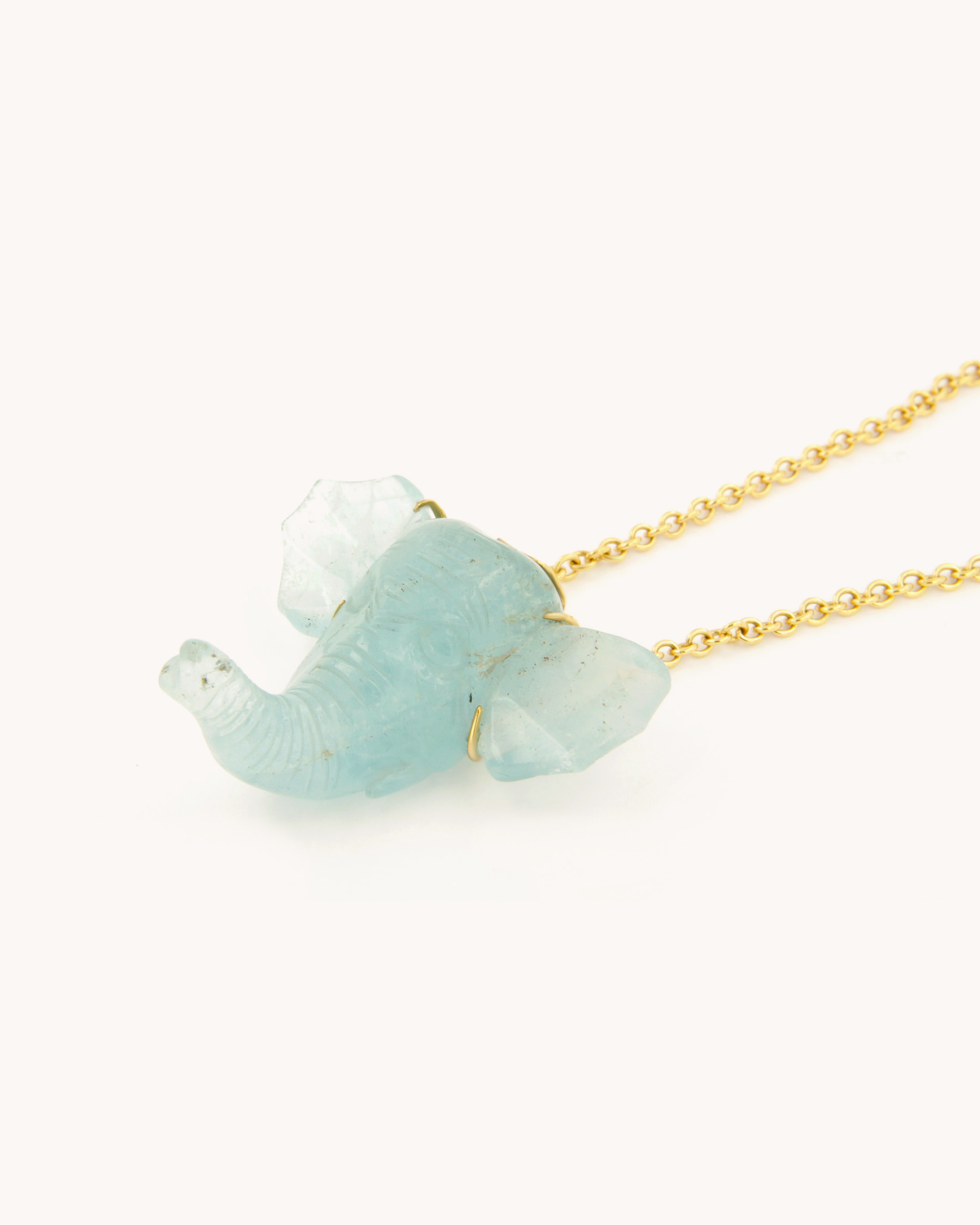 Aquamarine Elephant Necklace