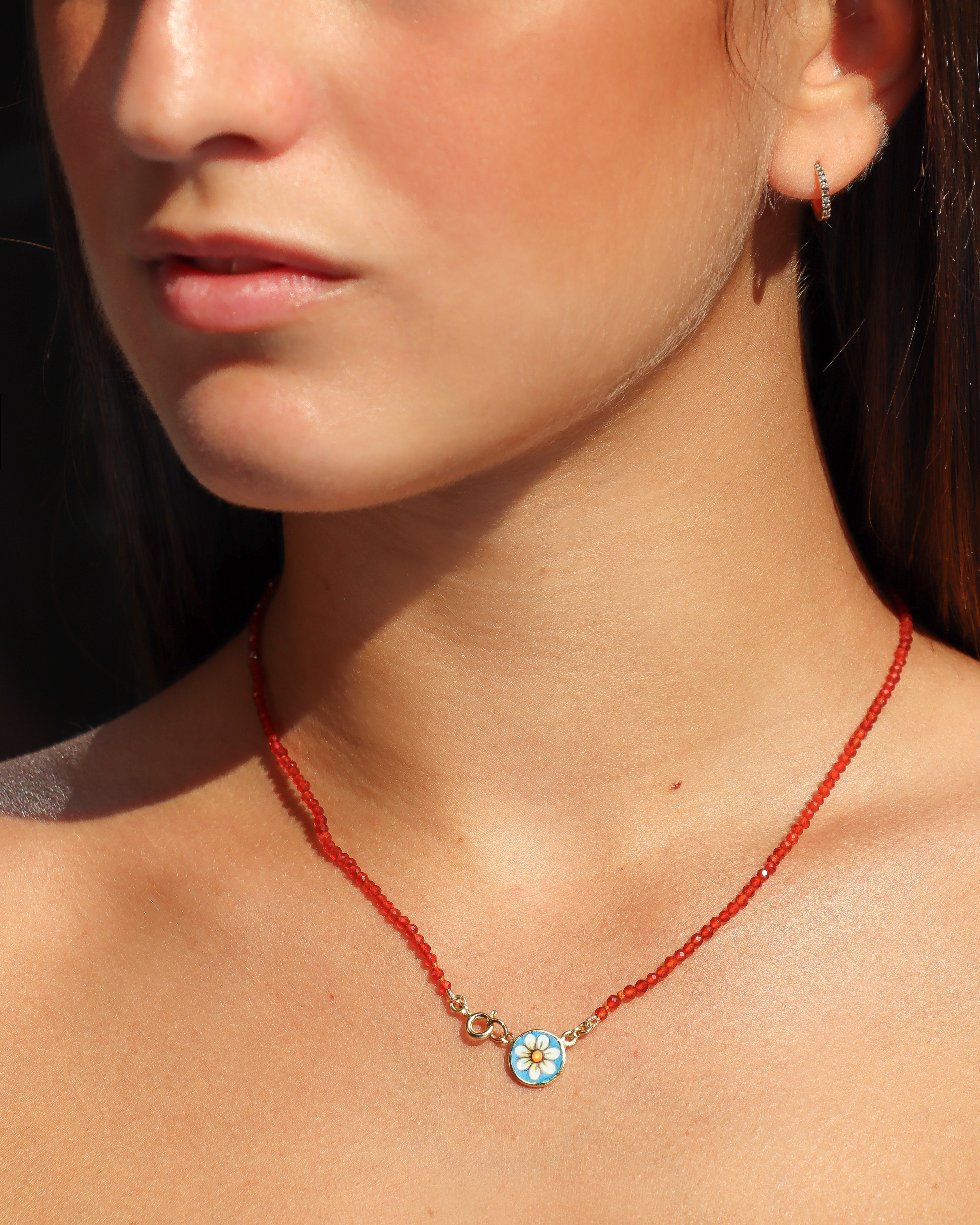 Coloris Necklace Daisy in Sunset Red