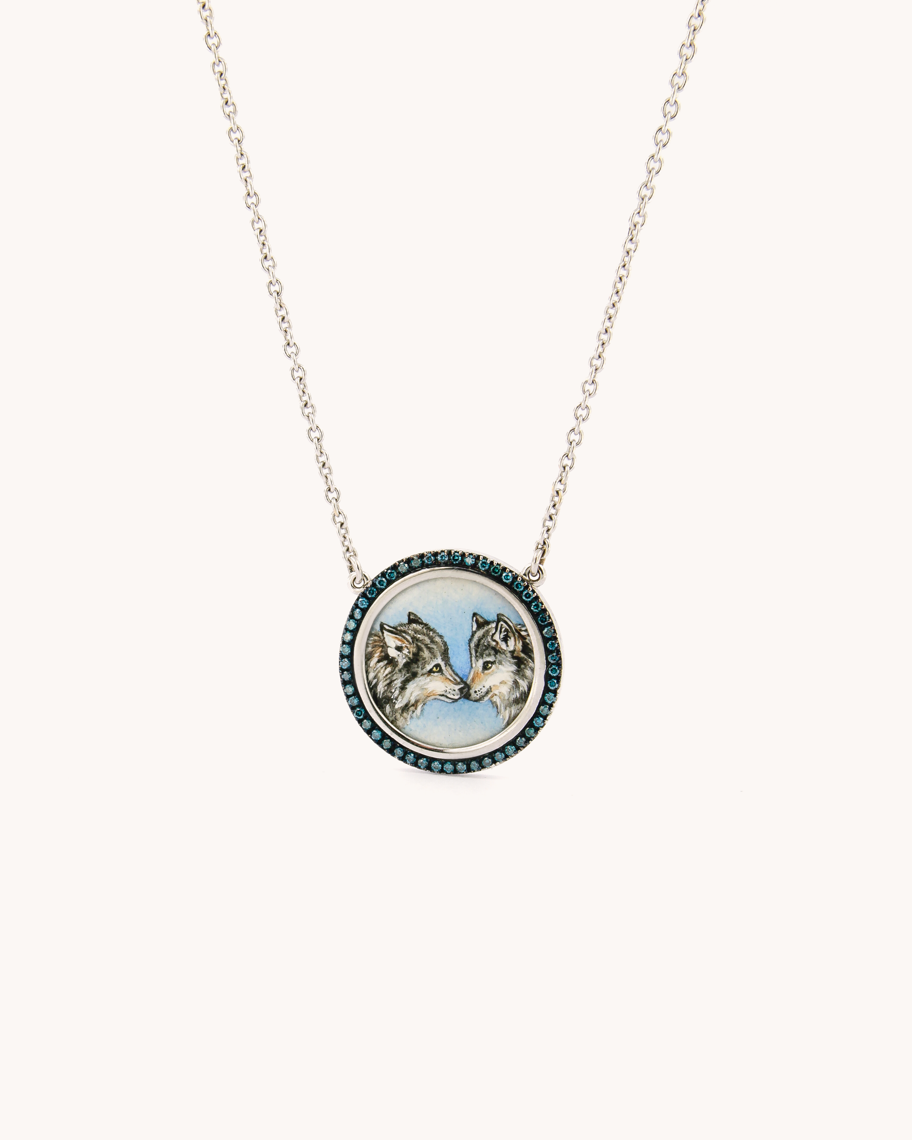 Wolves Diamond Necklace