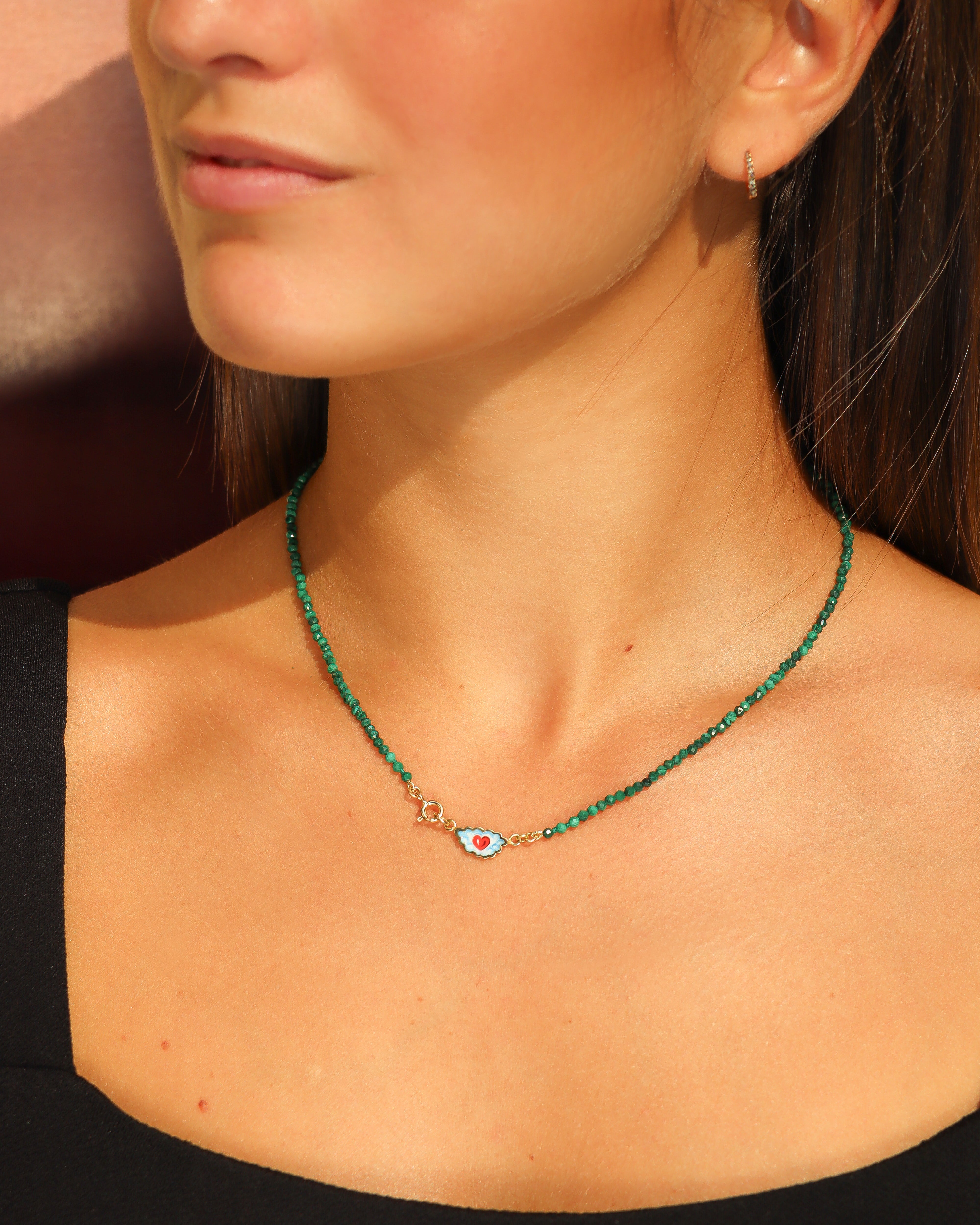 Collana Coloris Cuore nel Verde Bosco
