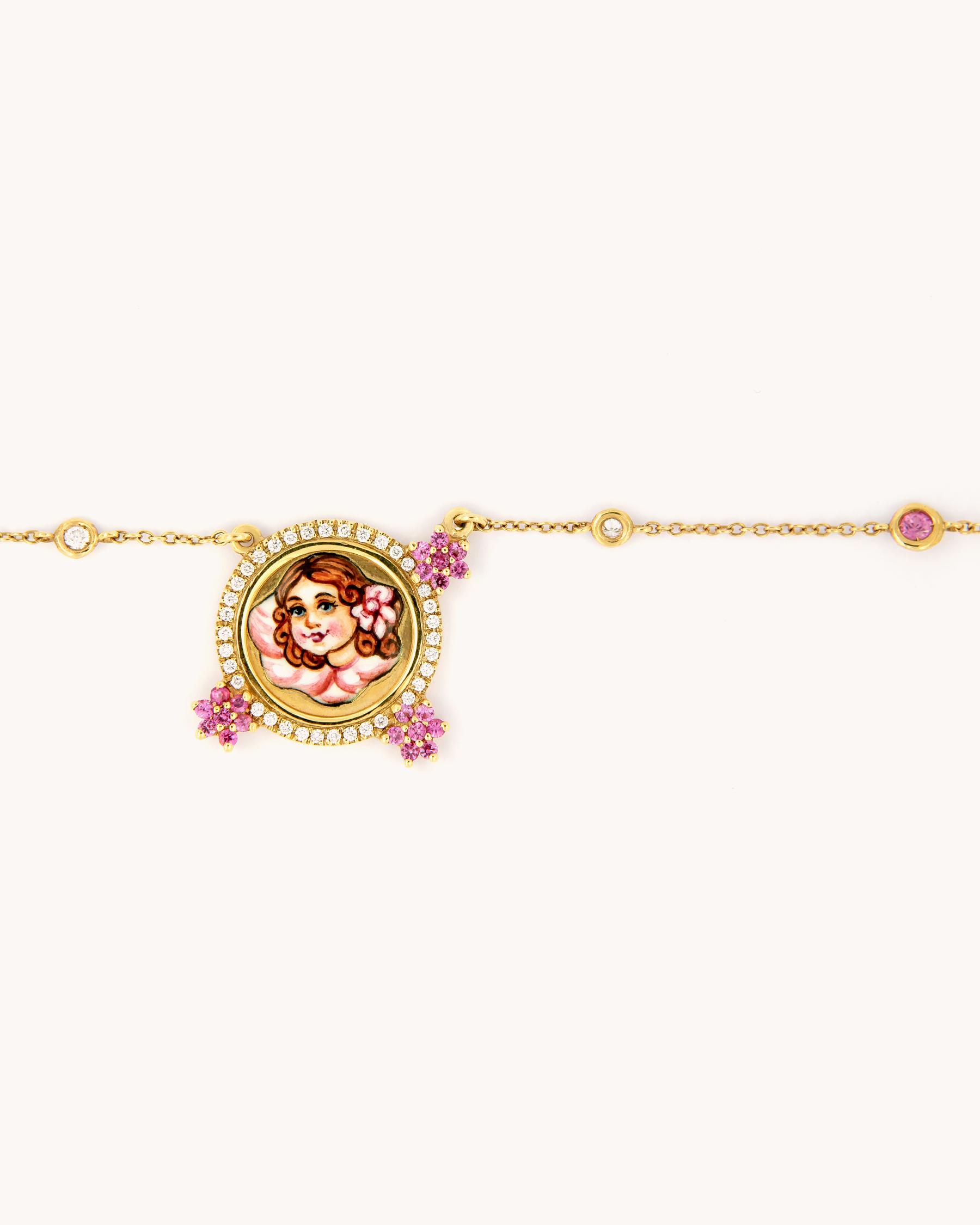Diamond & Pink Sapphire Ragazza Necklace