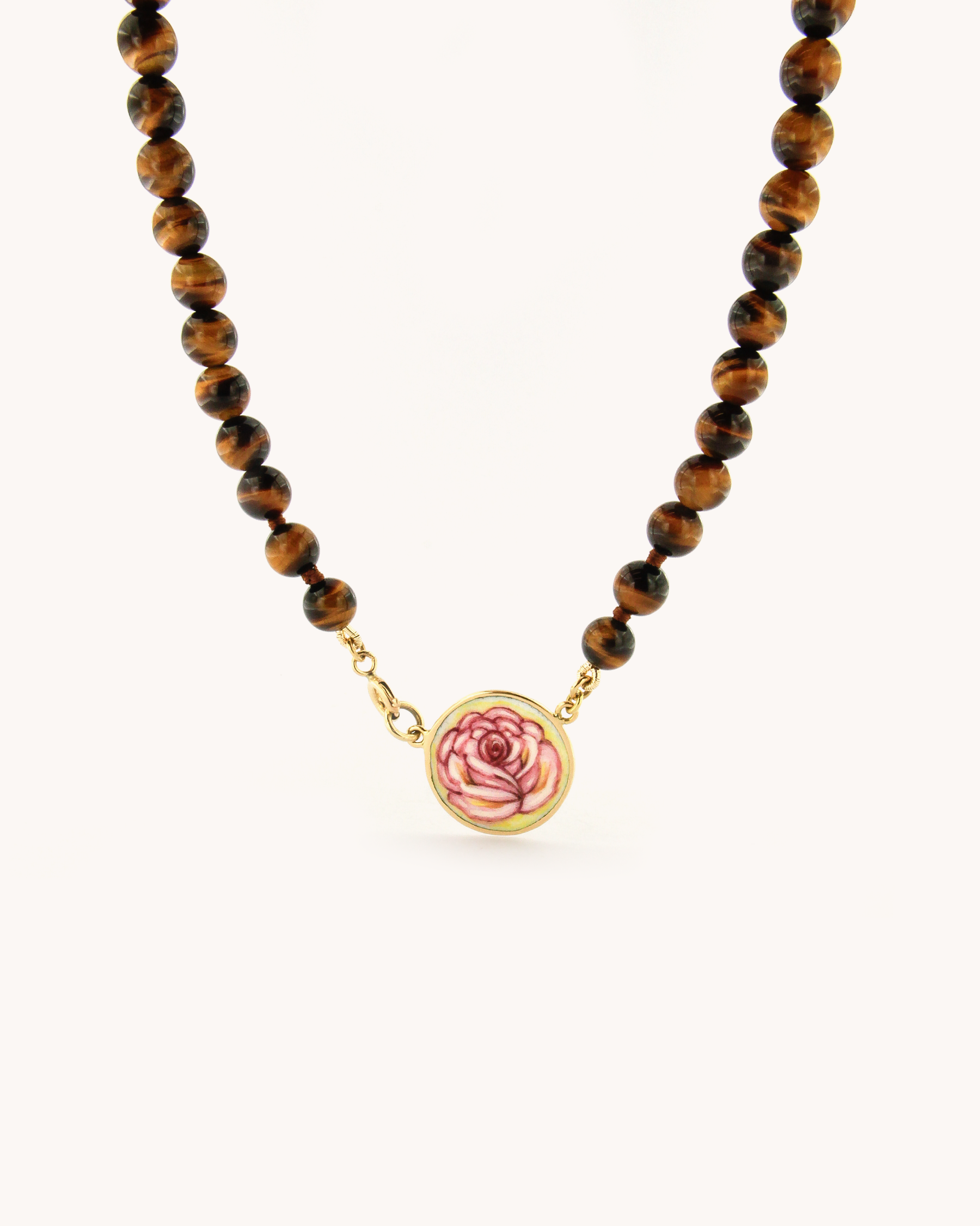 Collana Rosa con Occhio di Tigre
