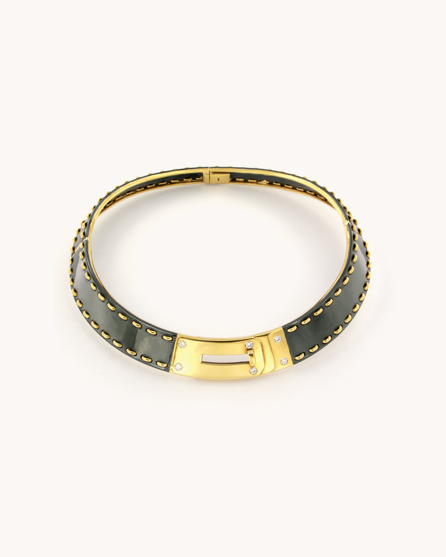 Gold Stitch Choker Necklace