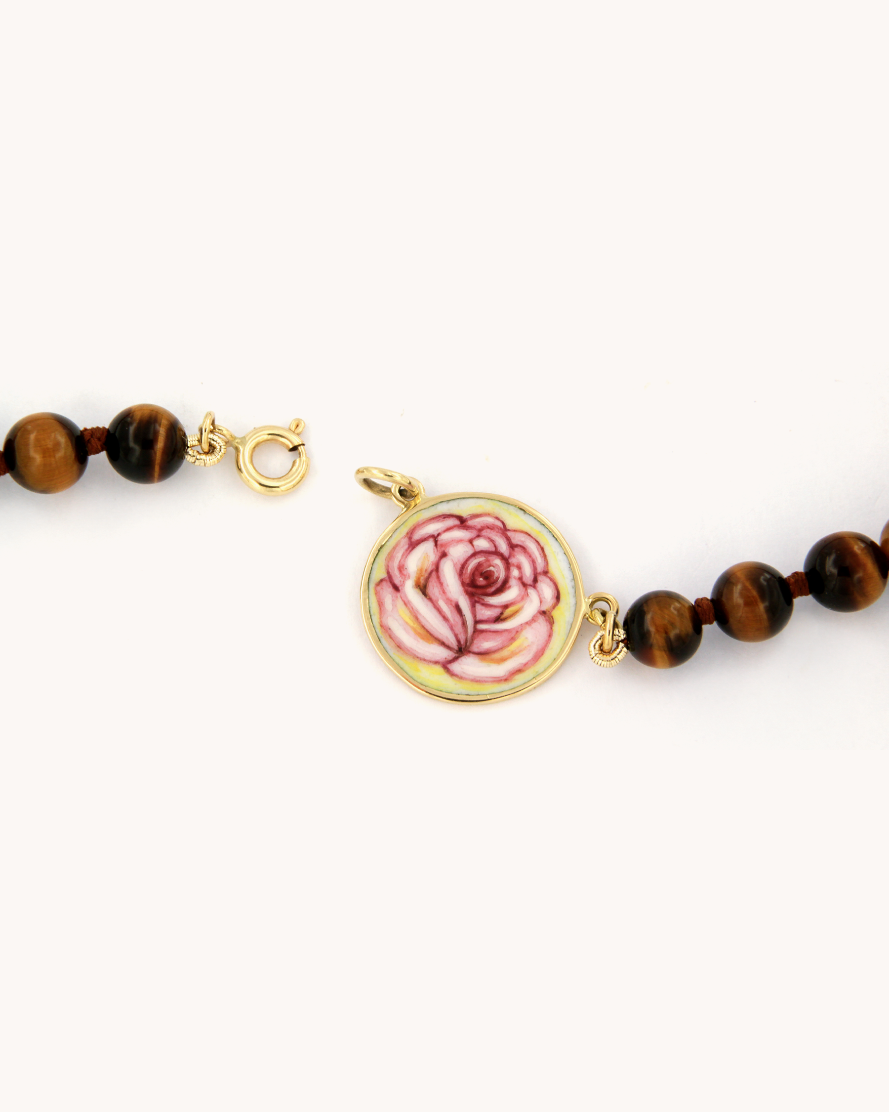 Collana Rosa con Occhio di Tigre