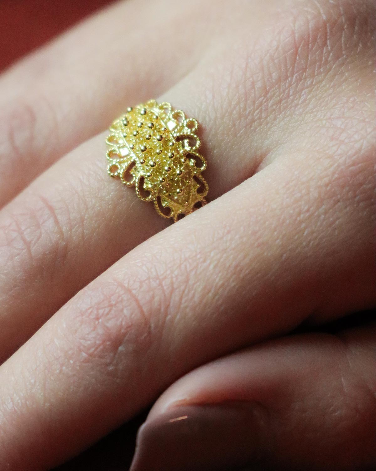 Anello Filigrana Sarda Foglia a Due File