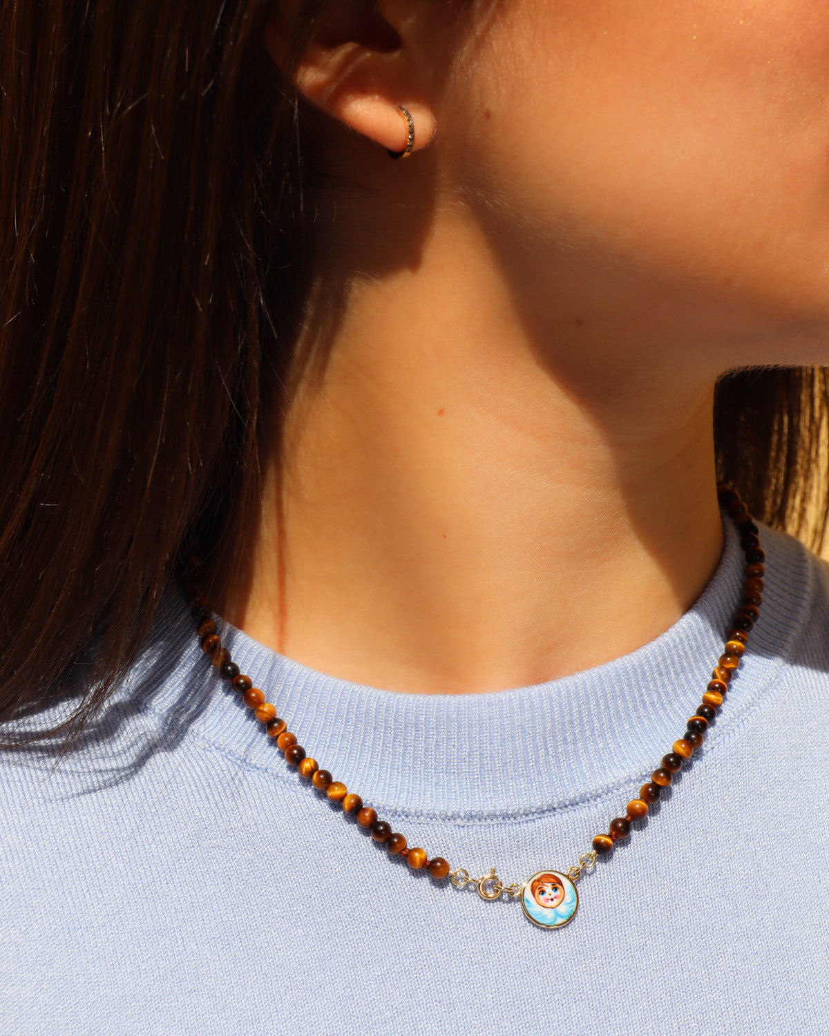 Collana Angelo Azzurro con Occhio di Tigre