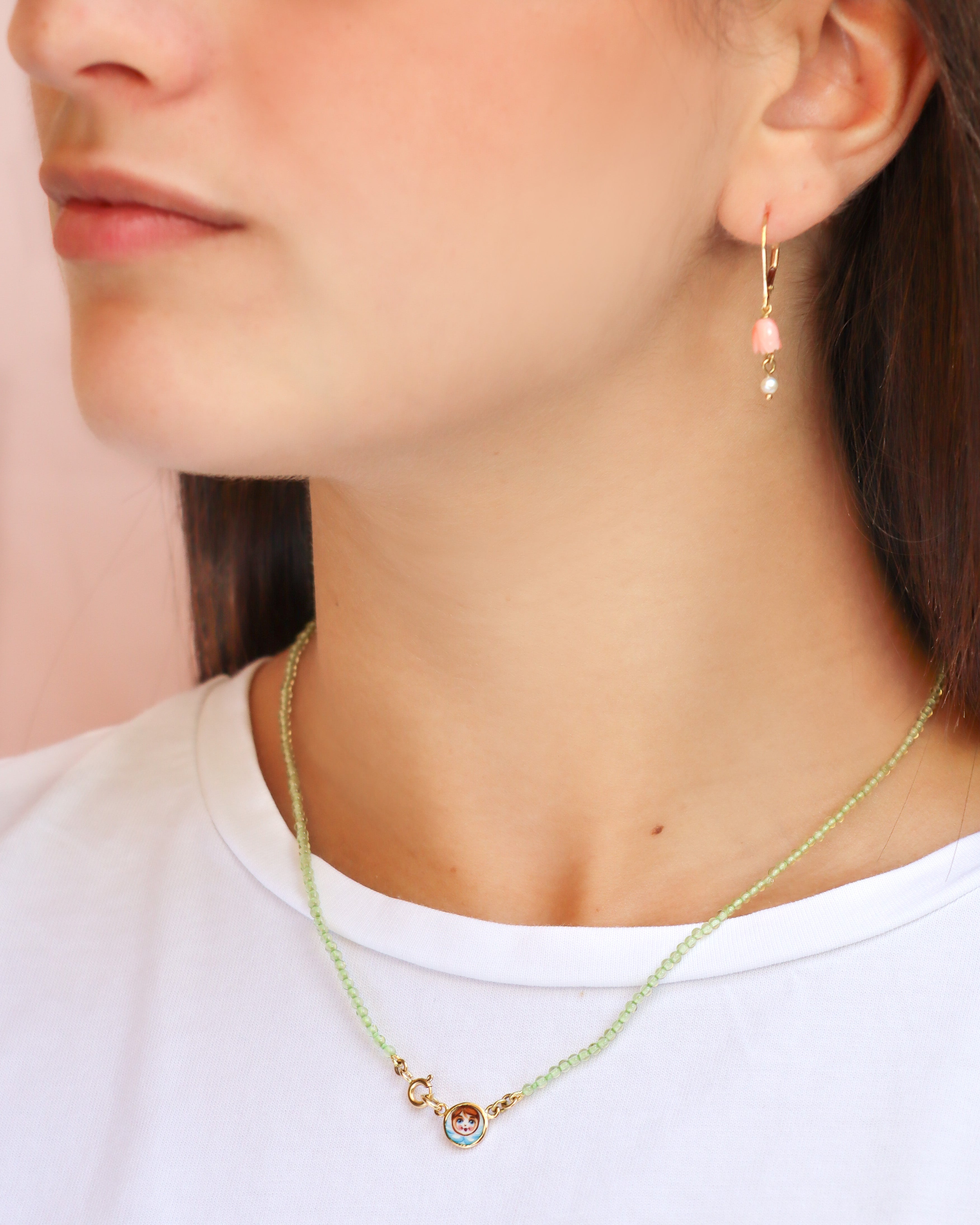 Collana con Angelo e Peridoto